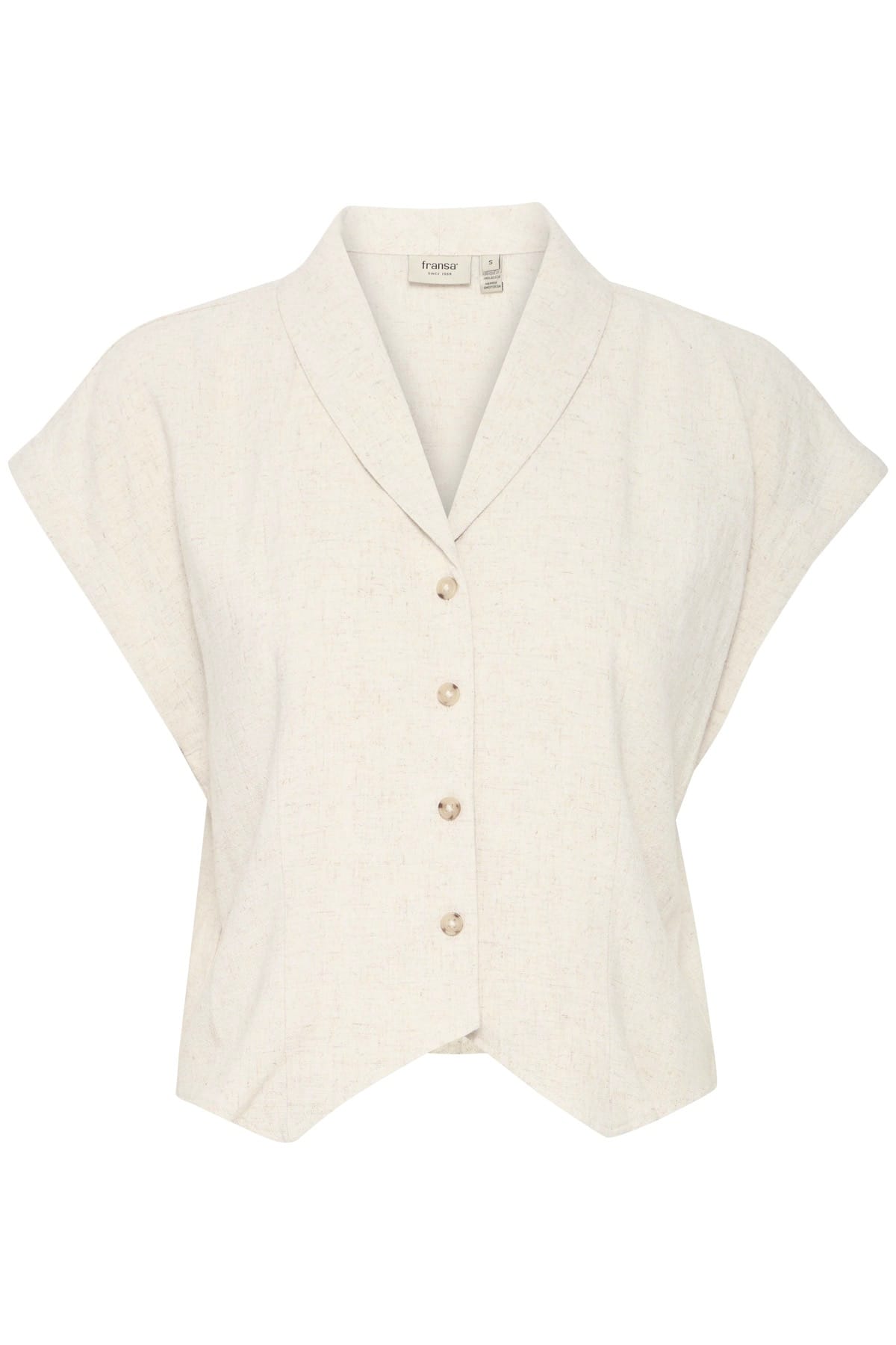 Bluse FRATEL SH 3 Whisper White Melange Bluse Fransa