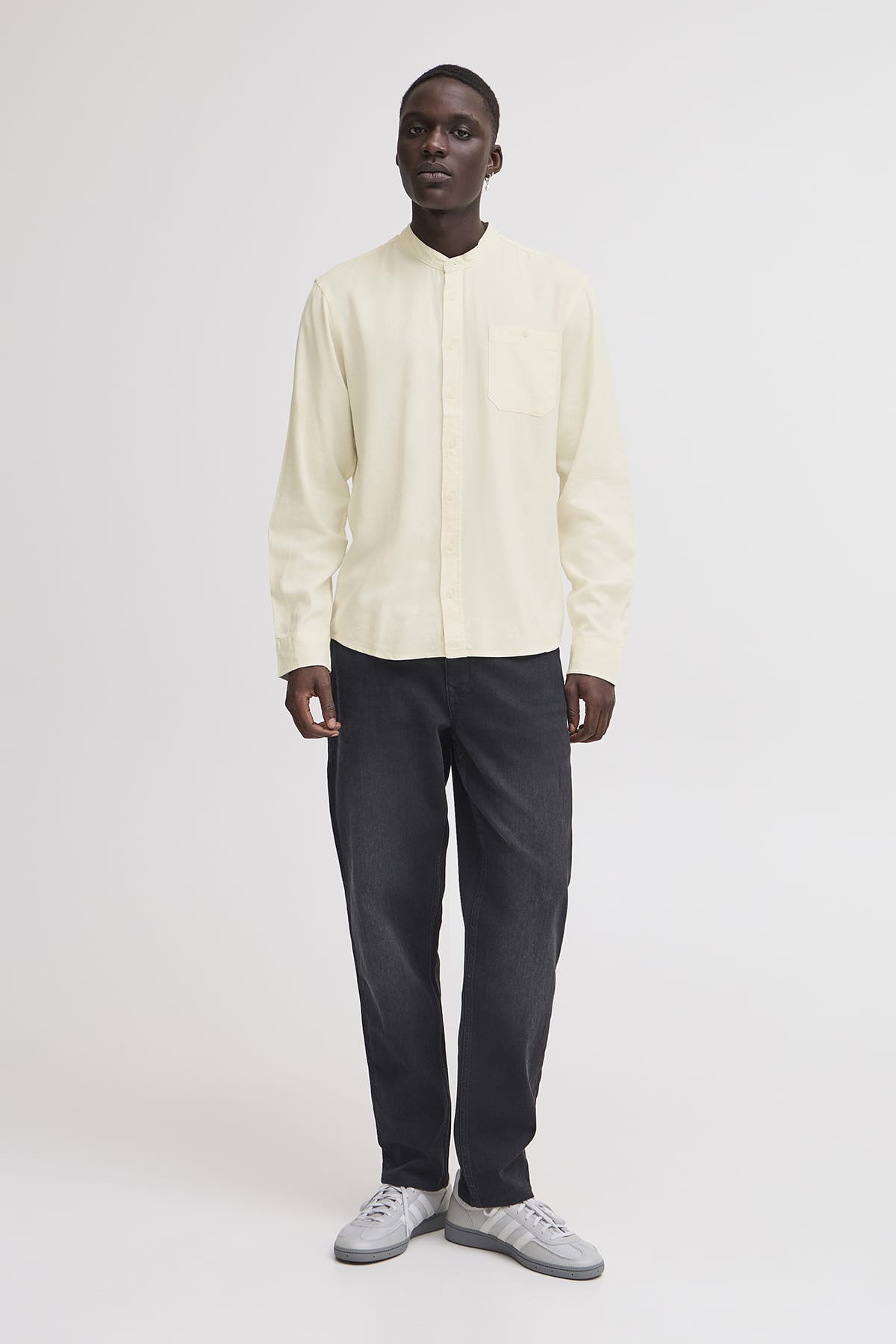 Hemd BHBOBBY Shirt mandarin Snow White Hemd Blend