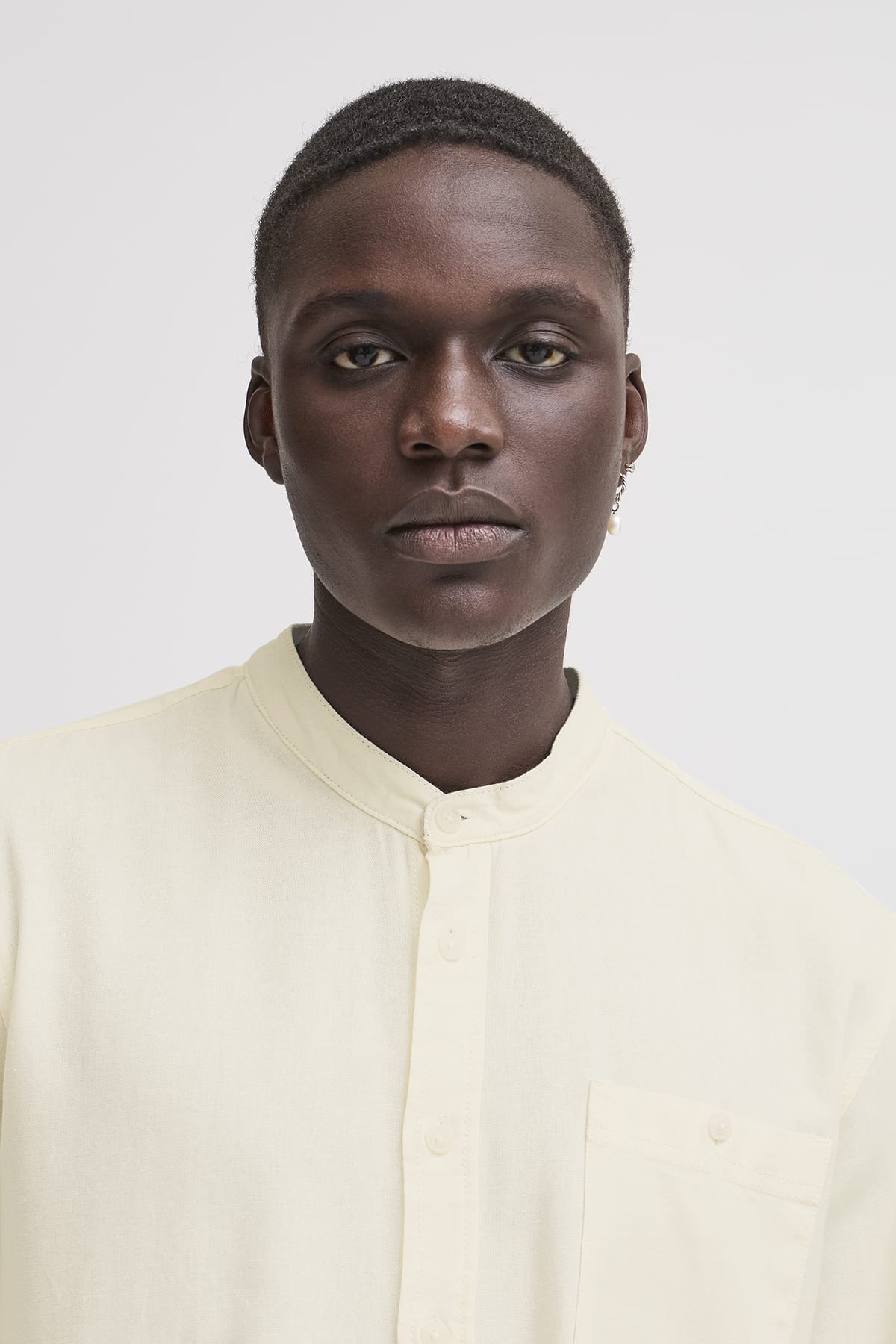 Hemd BHBOBBY Shirt mandarin Snow White Hemd Blend
