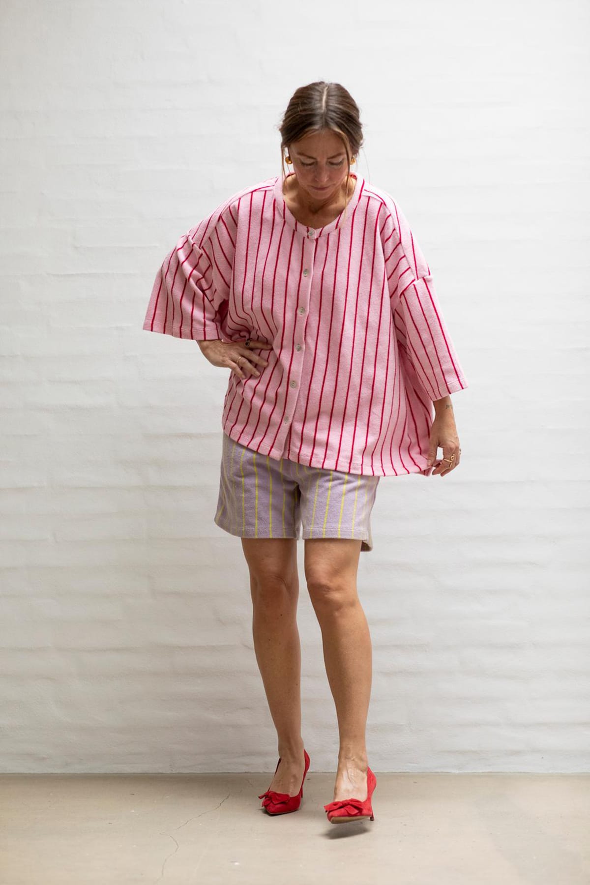 Hemd Naram Oversized Shirt baby pink & ski patrol Hemd Bongusta