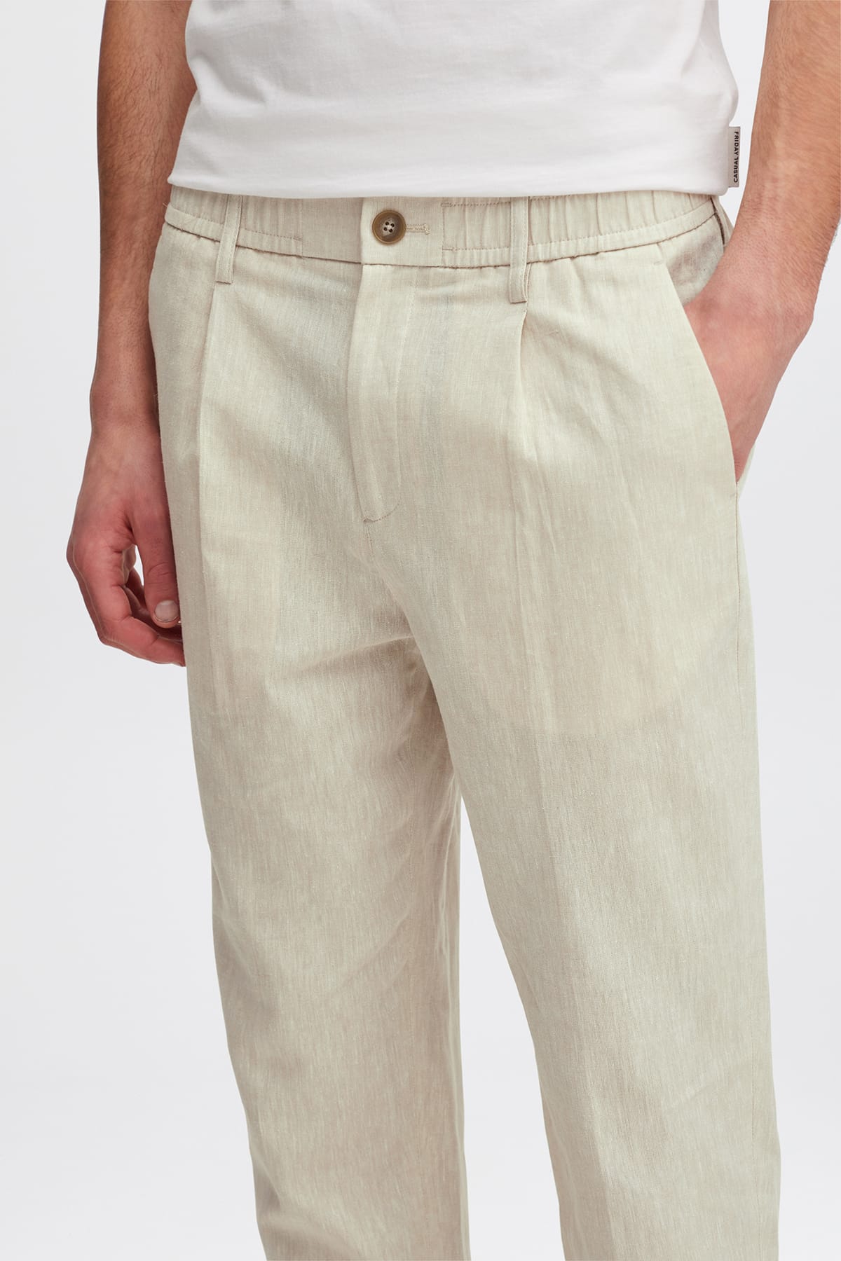 Hose CFMARC 0144 linen mix Chateau Gray Melange Hose Casual Friday