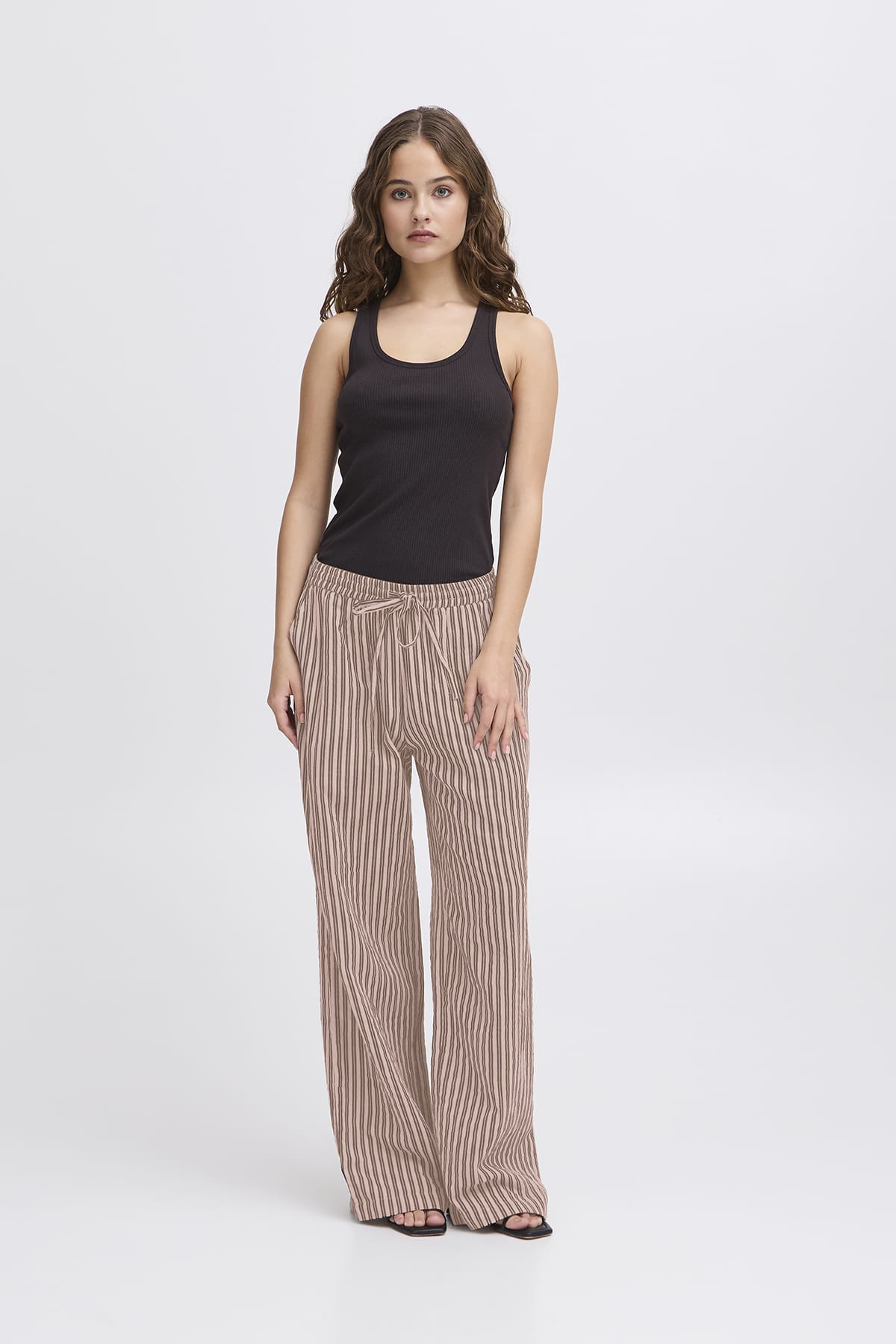Hose IAFOXA STRIPED BEACH PT Light Lilac Stripe Hose ICHI