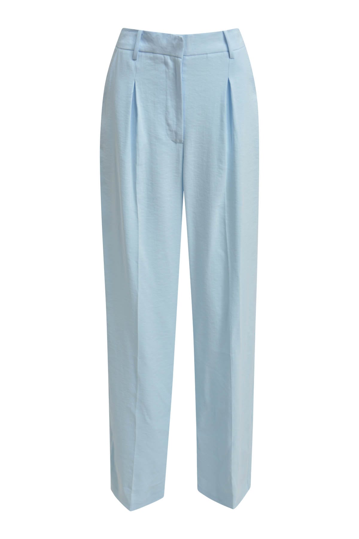 Hose Wideleg w french pockets + pleats light blue Hose Milano