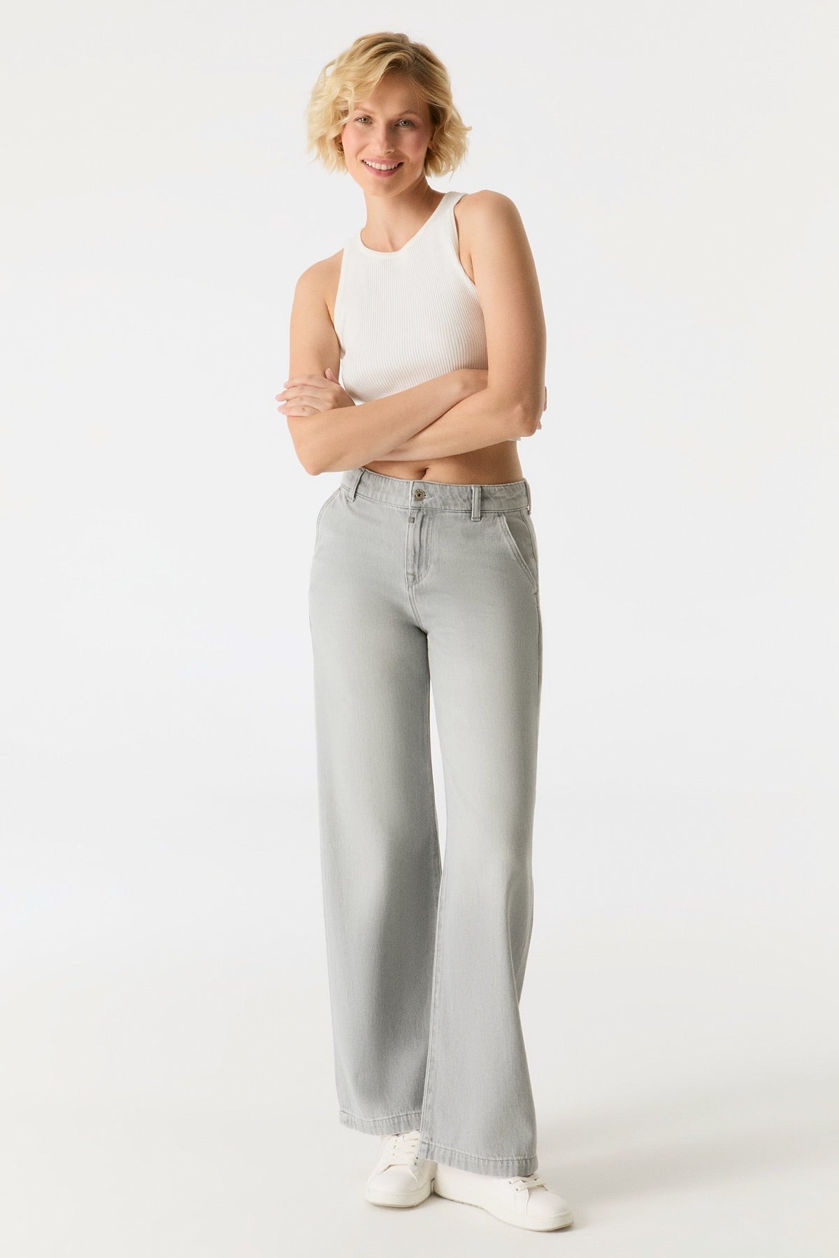 Jeans Maxine Light Grey Jeans C.O.J - Cup of Joe Denim