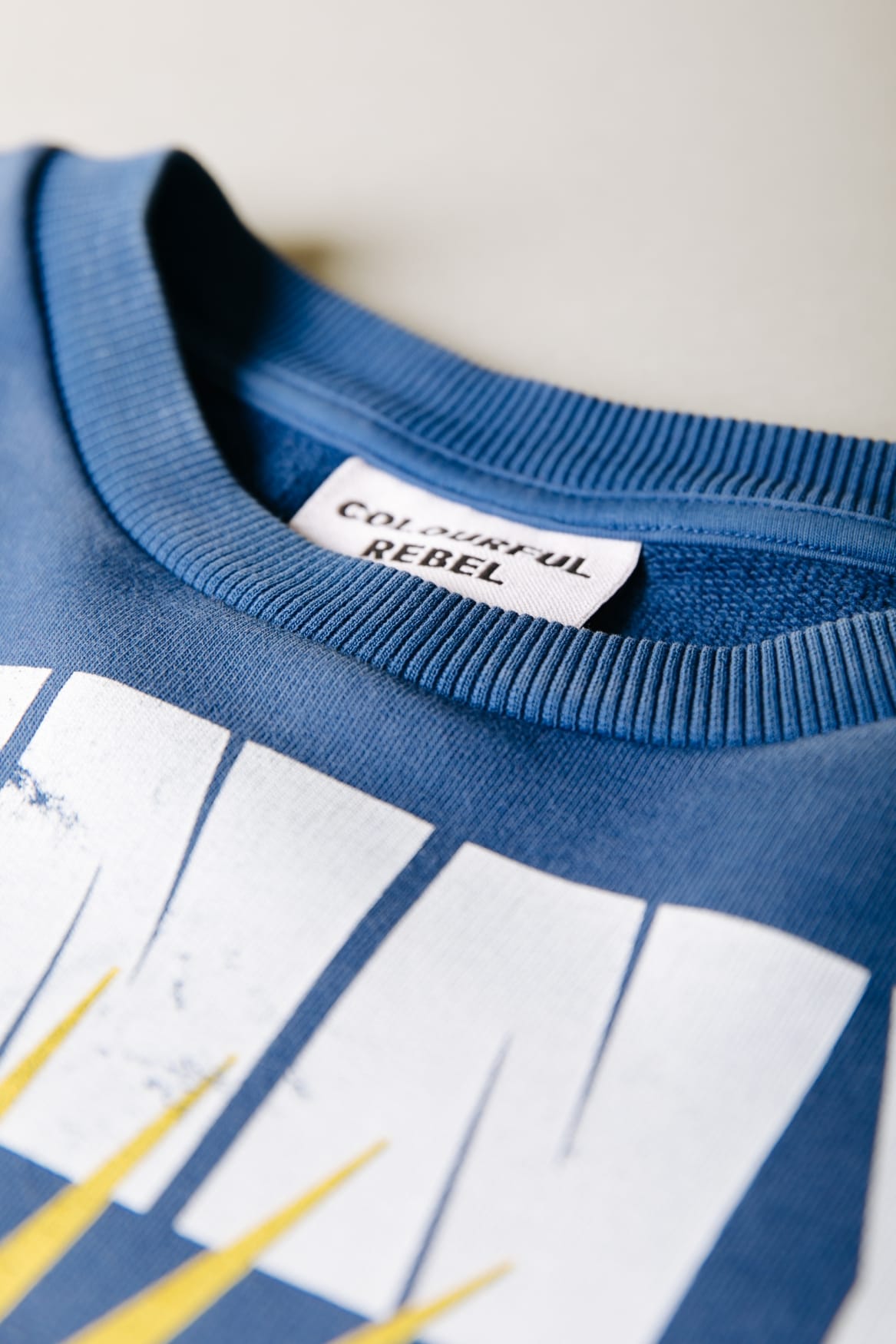 Sweatshirt Sunny Days Acid Wash Dropped Shoulder Bright blue Sweatshirt Colourful Rebel