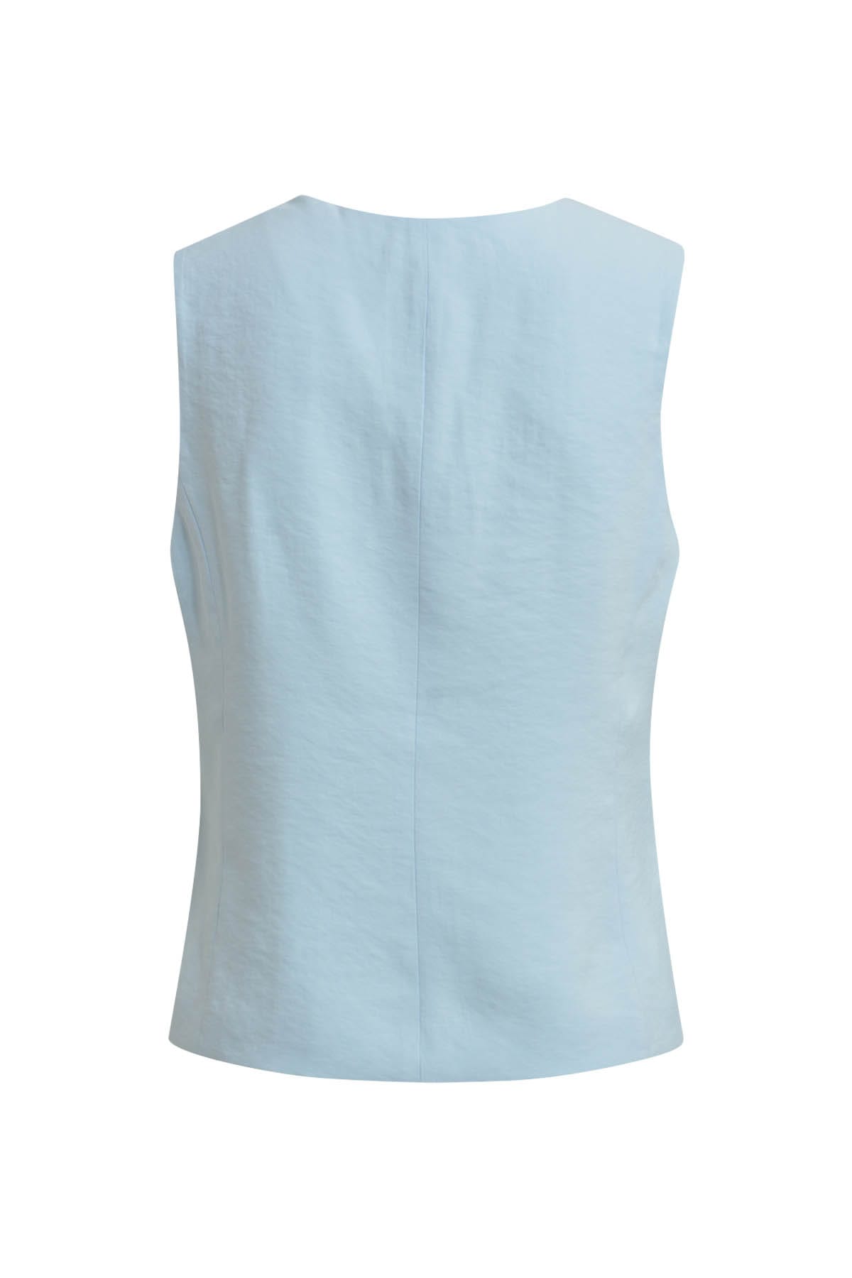 Weste Slim w button blacket + piping pockets light blue Weste Milano