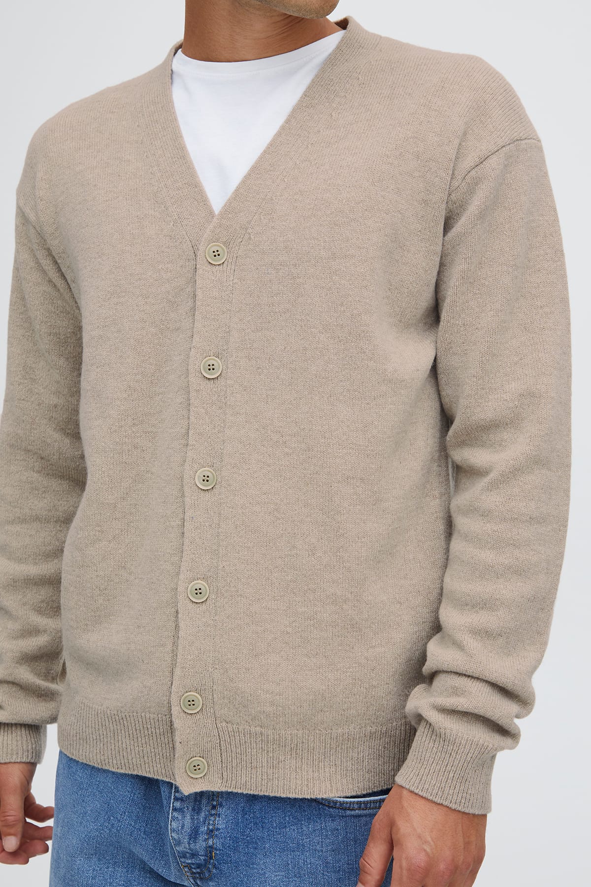Cardigan CFKarl lambswool cardigan Silver Mink Melange Cardigan Casual Friday