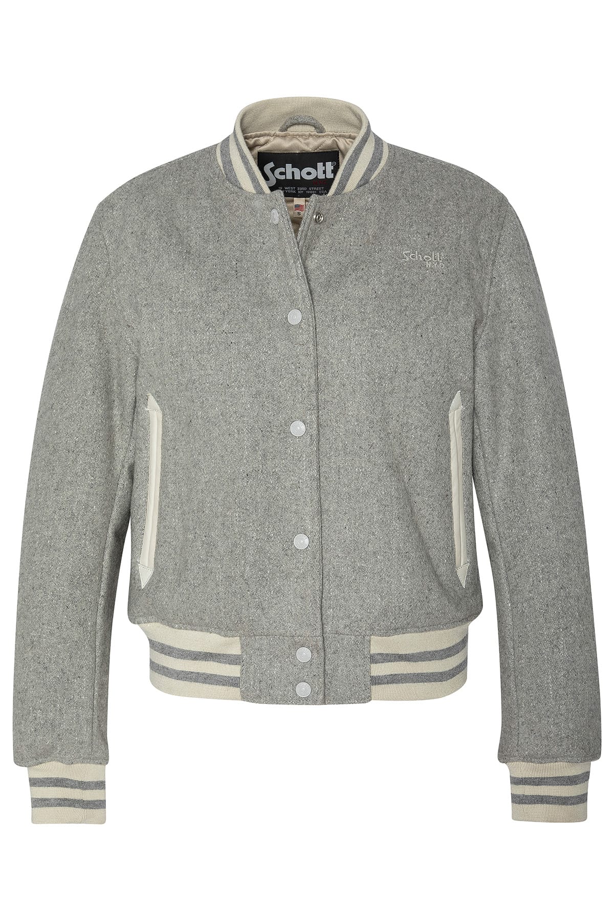 Collegejacke mit Buchstaben auf dem Rücken Light Grey Jacken Schott