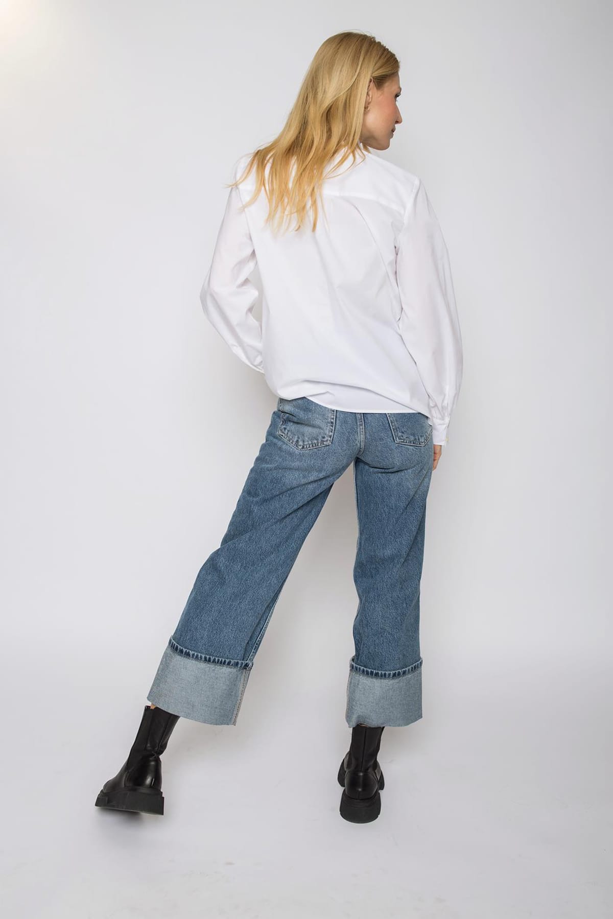 Coole Schluppenbluse mit Schlitz im Ausschnitt white Blusen Emily van den Bergh