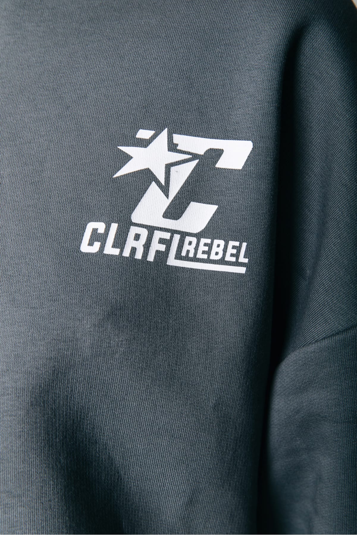 Cropped Hoodie mit großem Backprint Dark grey Sweatshirt Colourful Rebel