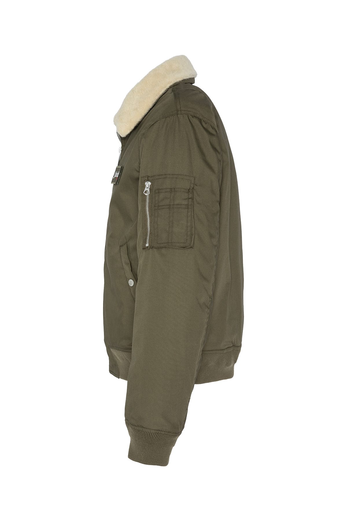 Fliegerjacke mit abnehmbarem Teddykragen Dark Khaki Jacken Schott