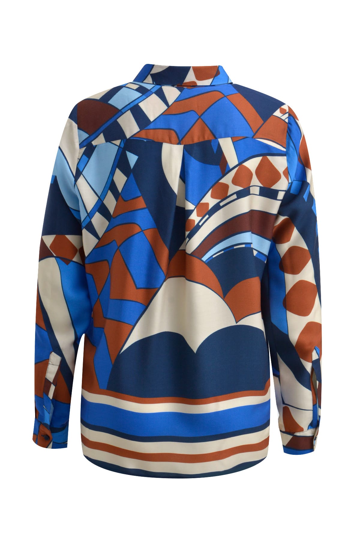 Gemusterte Bluse mit verdeckter Knopfleiste mid blue print Blusen Milano