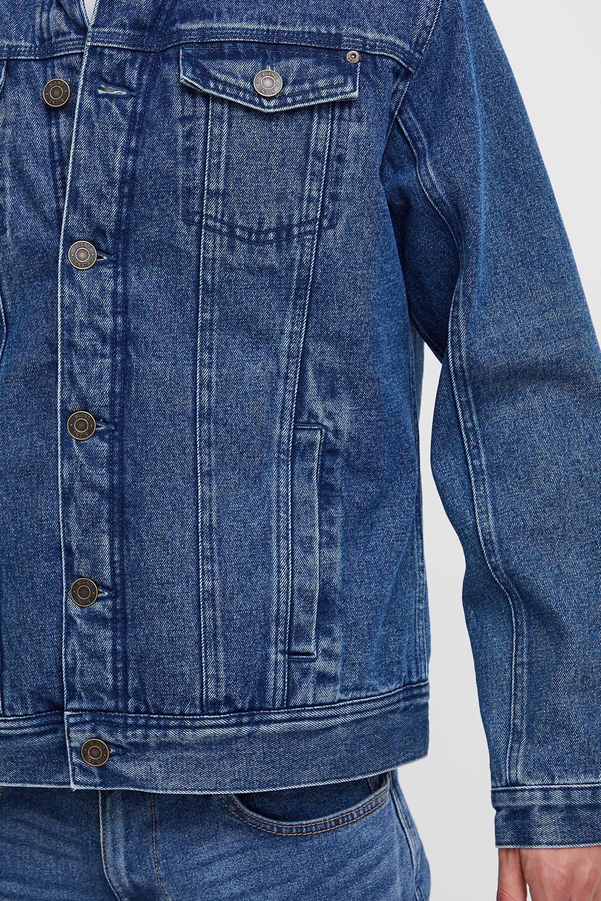 Jacken Jeansjacke mit Teddykragen Denim middle blue Jacken Blend