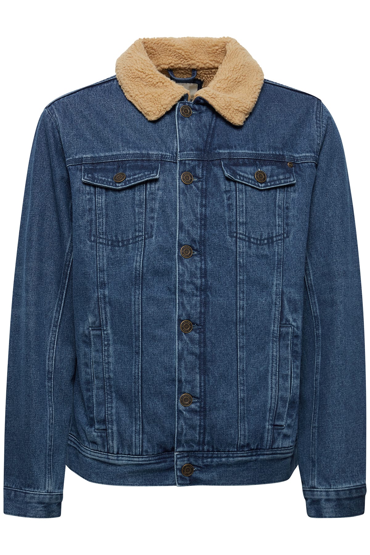 Jacken Jeansjacke mit Teddykragen Denim middle blue Jacken Blend