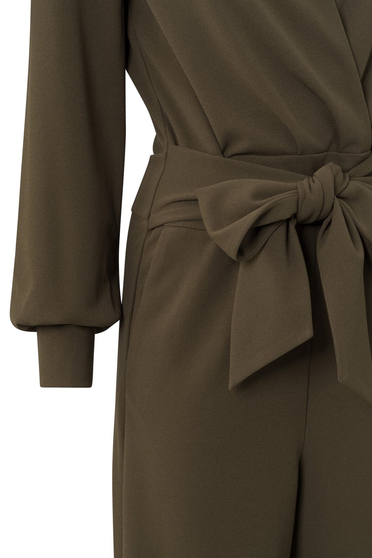 Jumpsuit Wickeloptik mit weitem Bein Dark Army Green Jumpsuit YAYA