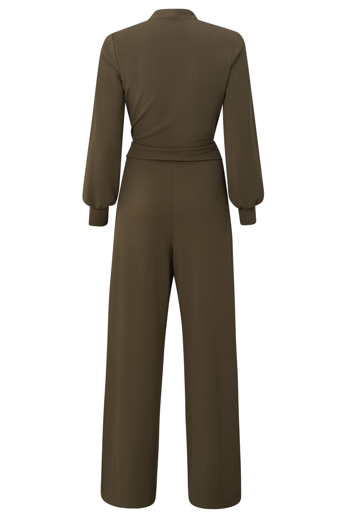 Jumpsuit Wickeloptik mit weitem Bein Dark Army Green Jumpsuit YAYA