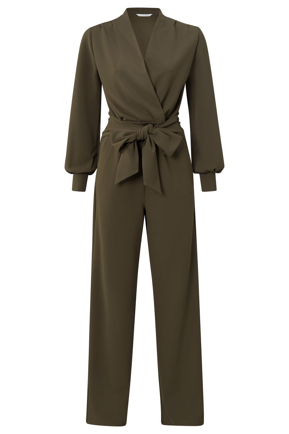 Jumpsuit Wickeloptik mit weitem Bein Dark Army Green Jumpsuit YAYA