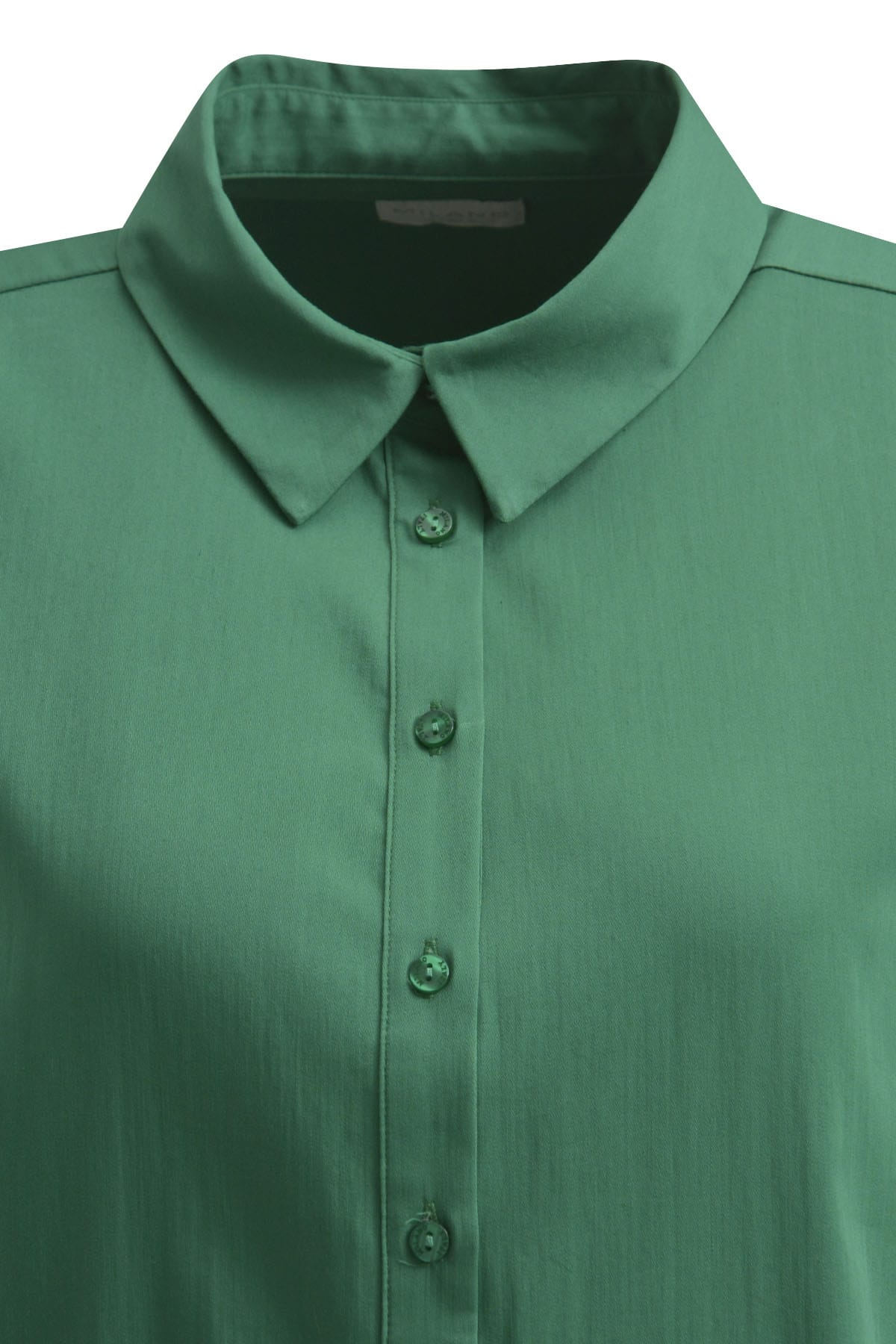 Langes Hemdblusenkleid mit kurzer Knopfleiste mid green Kleider Milano