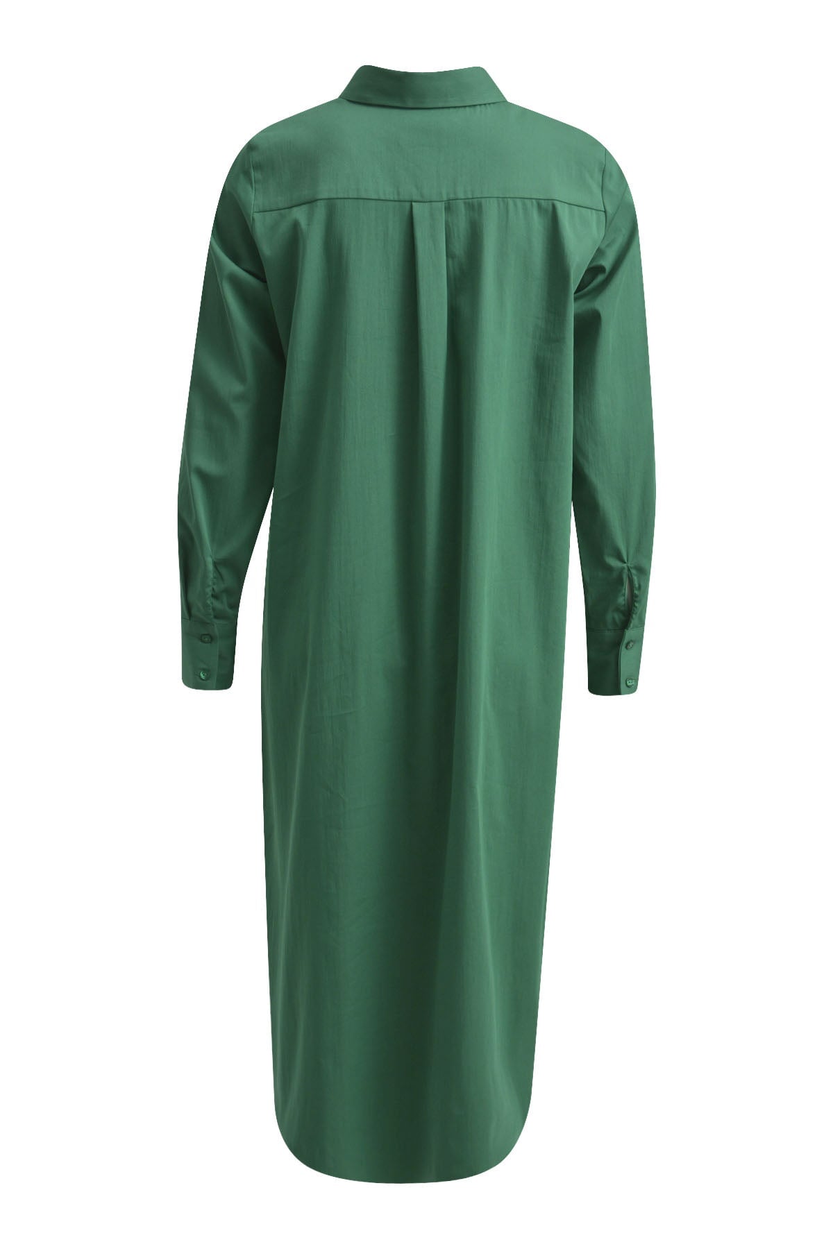 Langes Hemdblusenkleid mit kurzer Knopfleiste mid green Kleider Milano