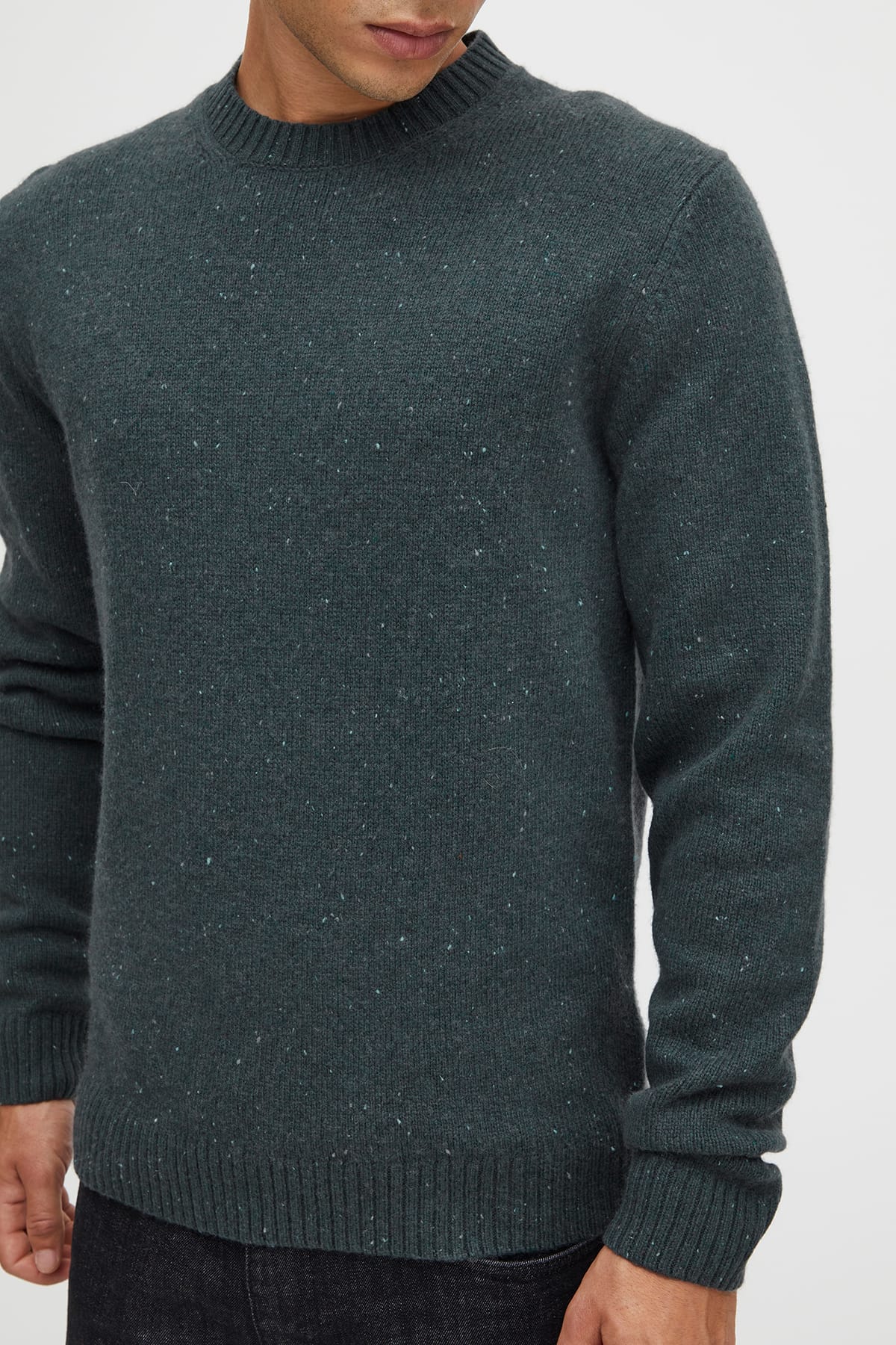 Pullover CFKarl crew neck knit with neps Urban Chic Melange Pullover Casual Friday