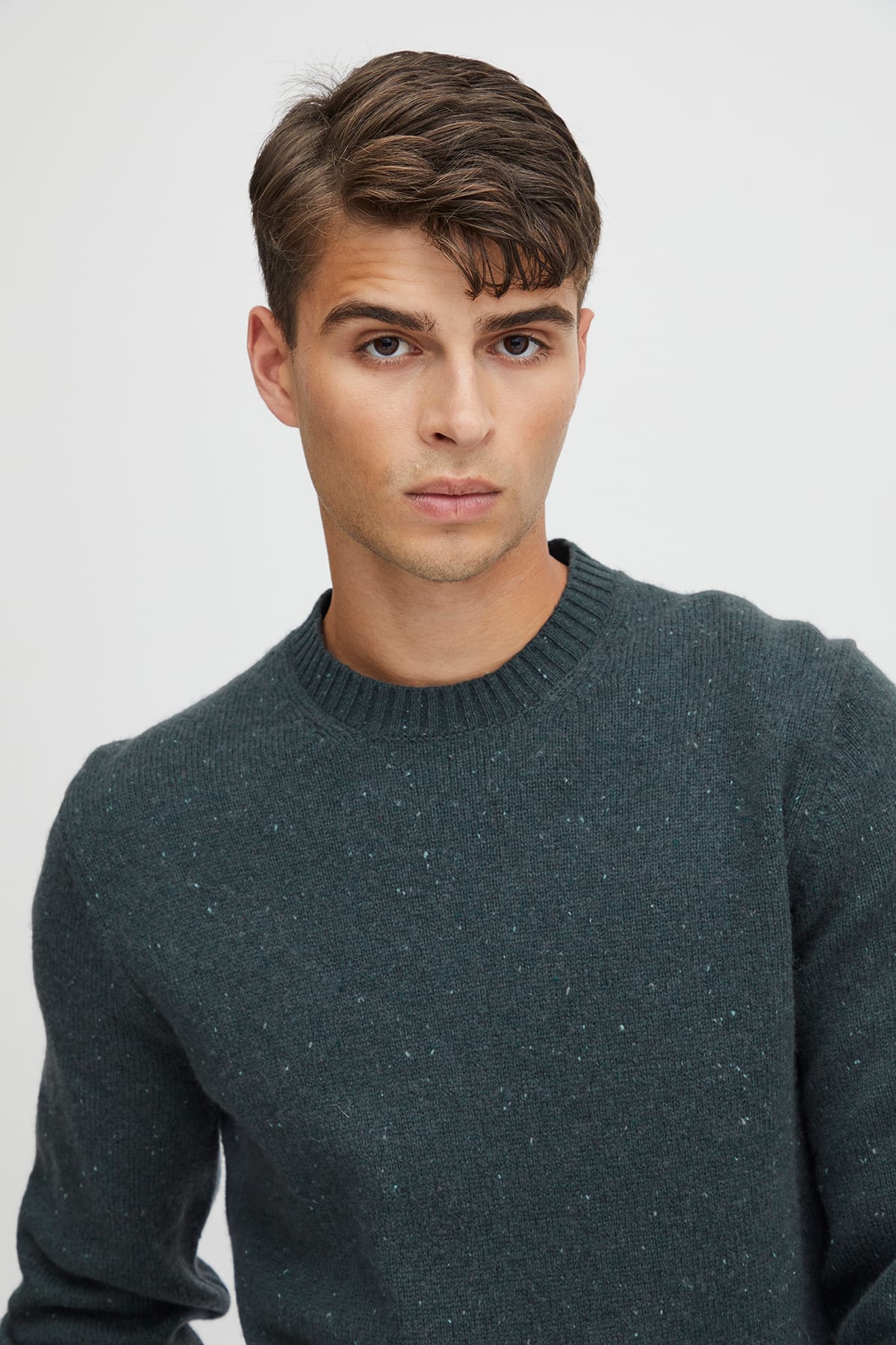 Pullover CFKarl crew neck knit with neps Urban Chic Melange Pullover Casual Friday