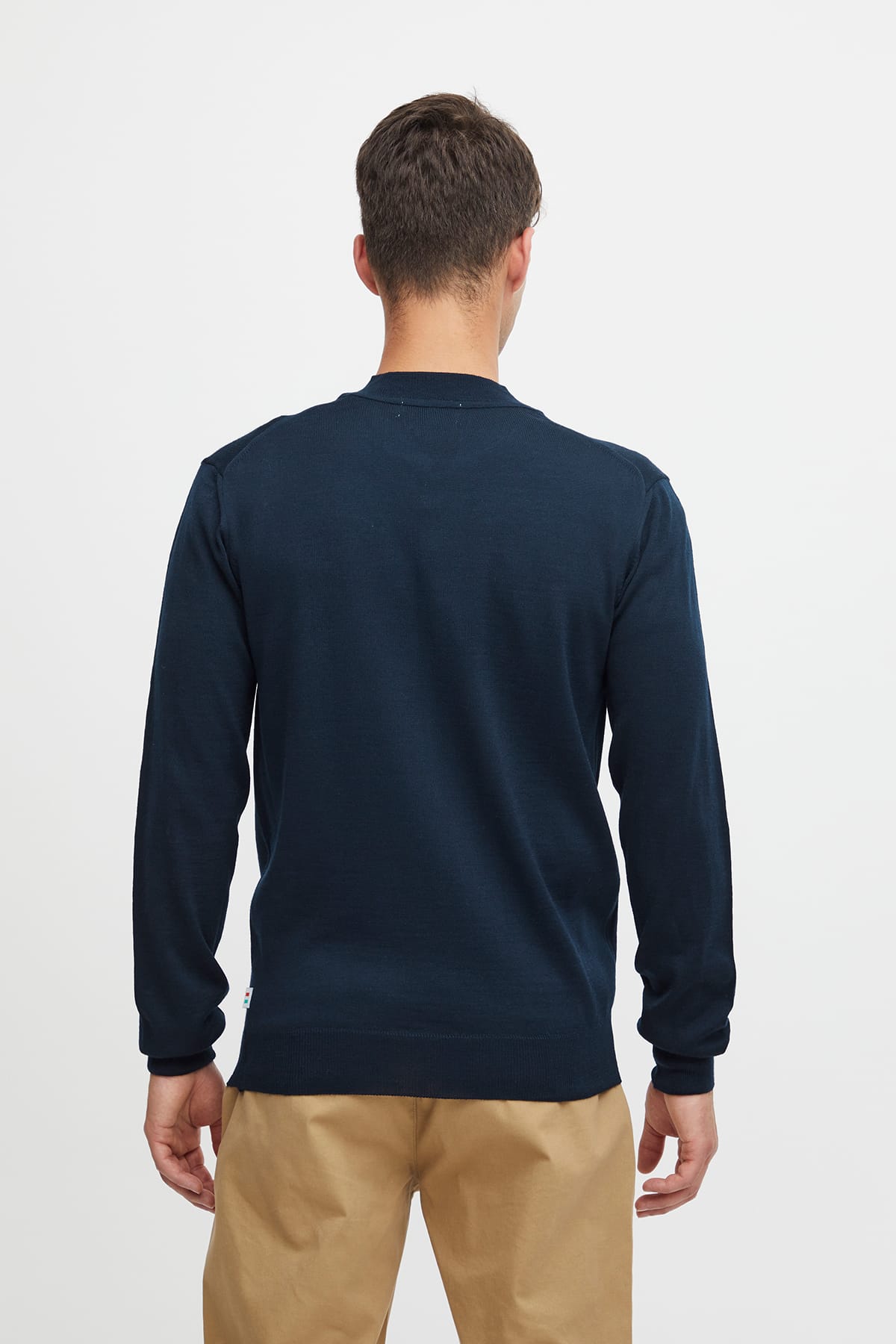 Pullover CFKarl merino mix crew neck knit Dark Navy Pullover Casual Friday