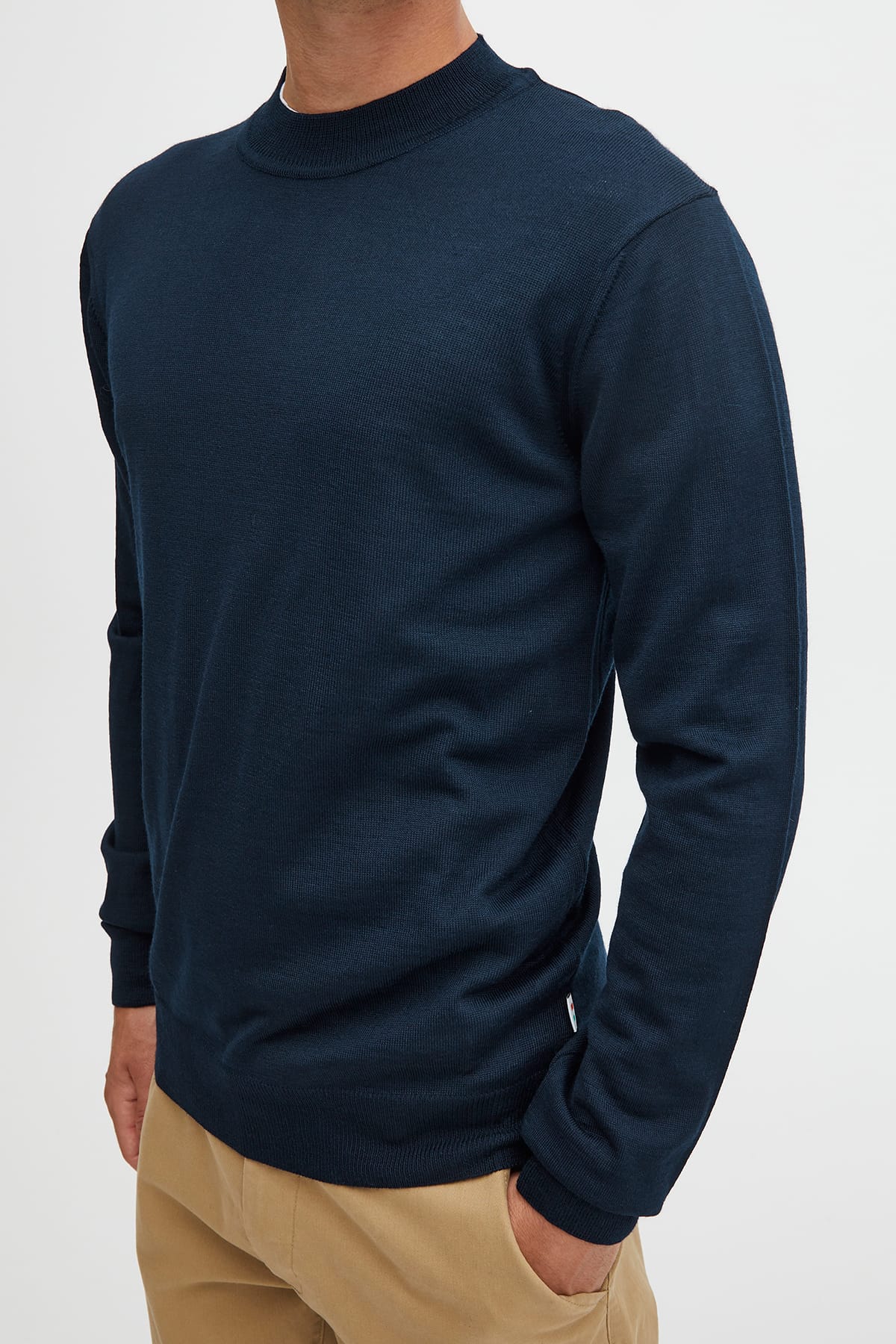 Pullover CFKarl merino mix crew neck knit Dark Navy Pullover Casual Friday