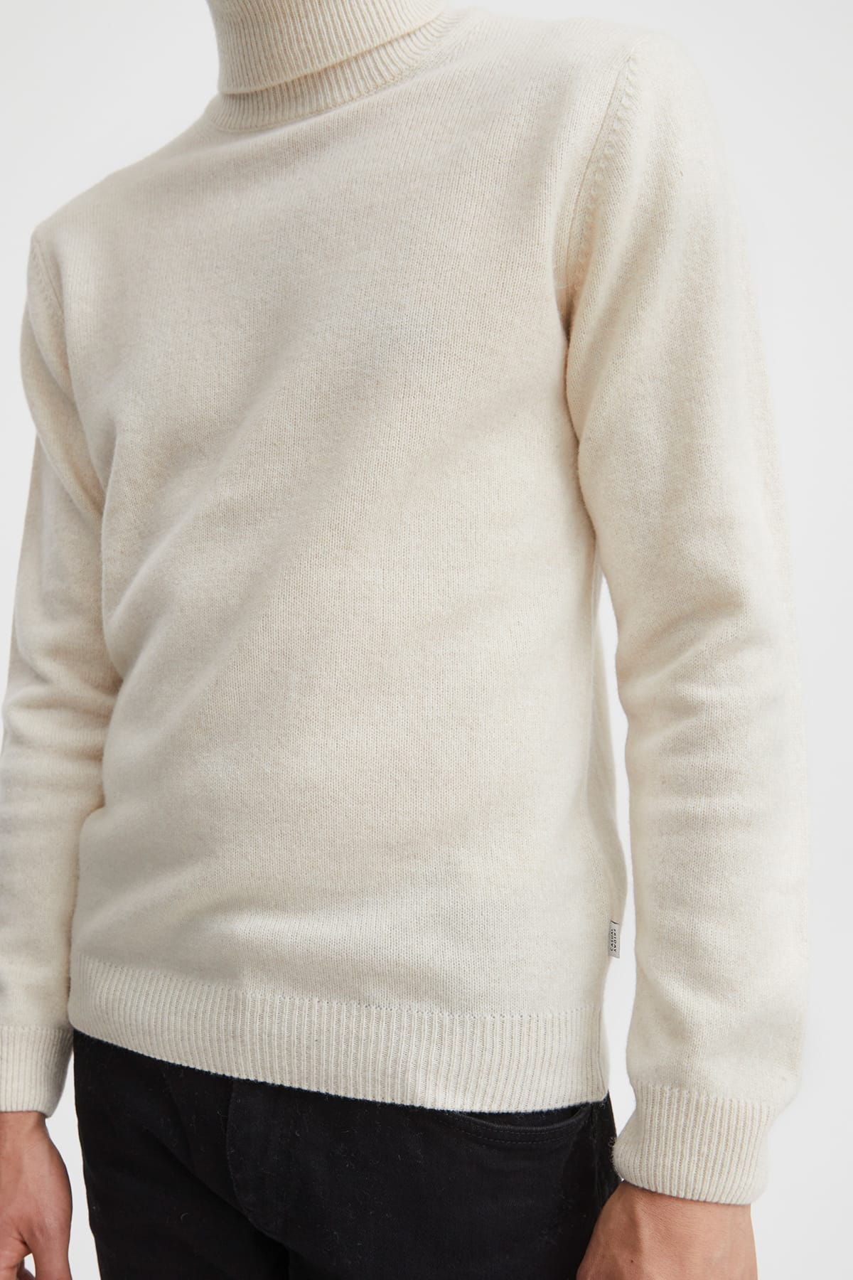 Pullover Karl roll neck bounty knit Light sand Melange Pullover Casual Friday