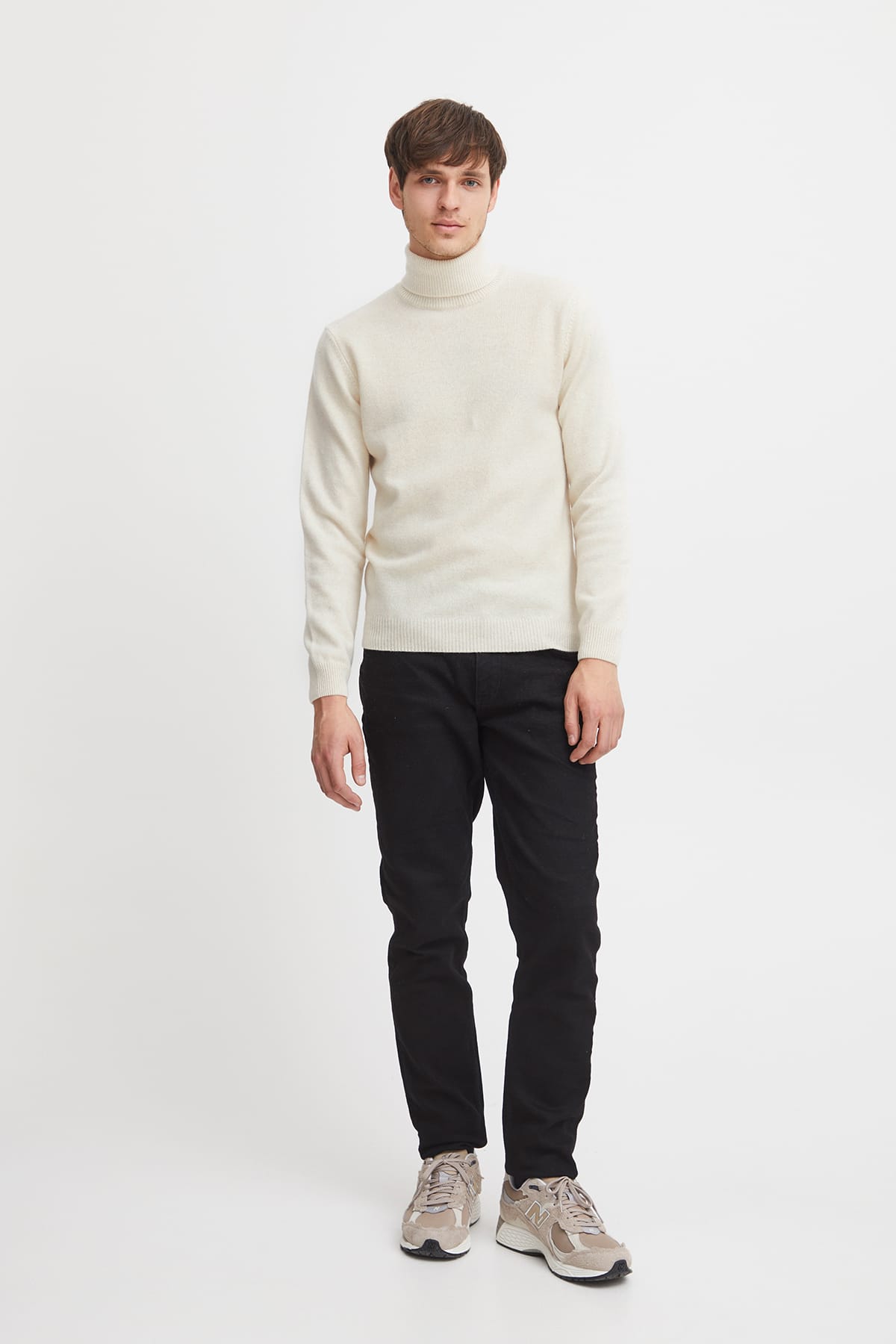 Pullover Karl roll neck bounty knit Light sand Melange Pullover Casual Friday