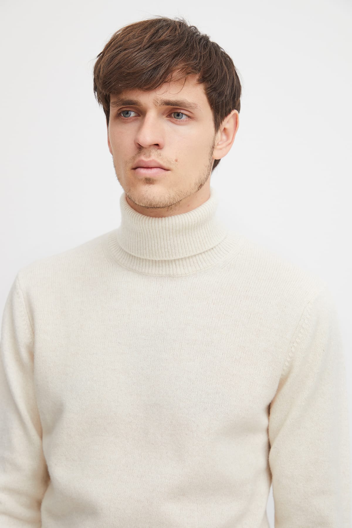 Pullover Karl roll neck bounty knit Light sand Melange Pullover Casual Friday