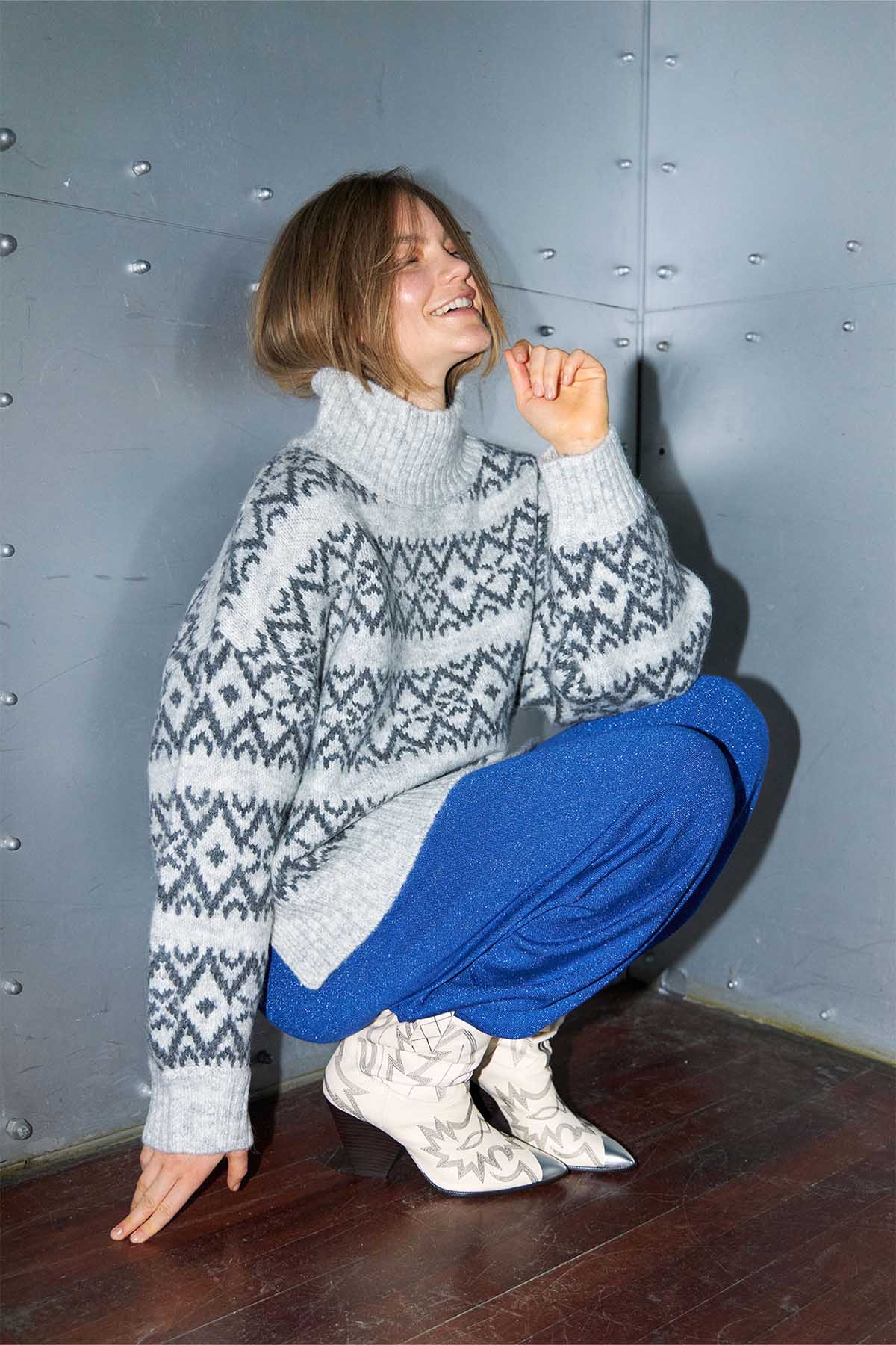 Pullover Mille Knit Light Grey Pullover Lollys Laundry