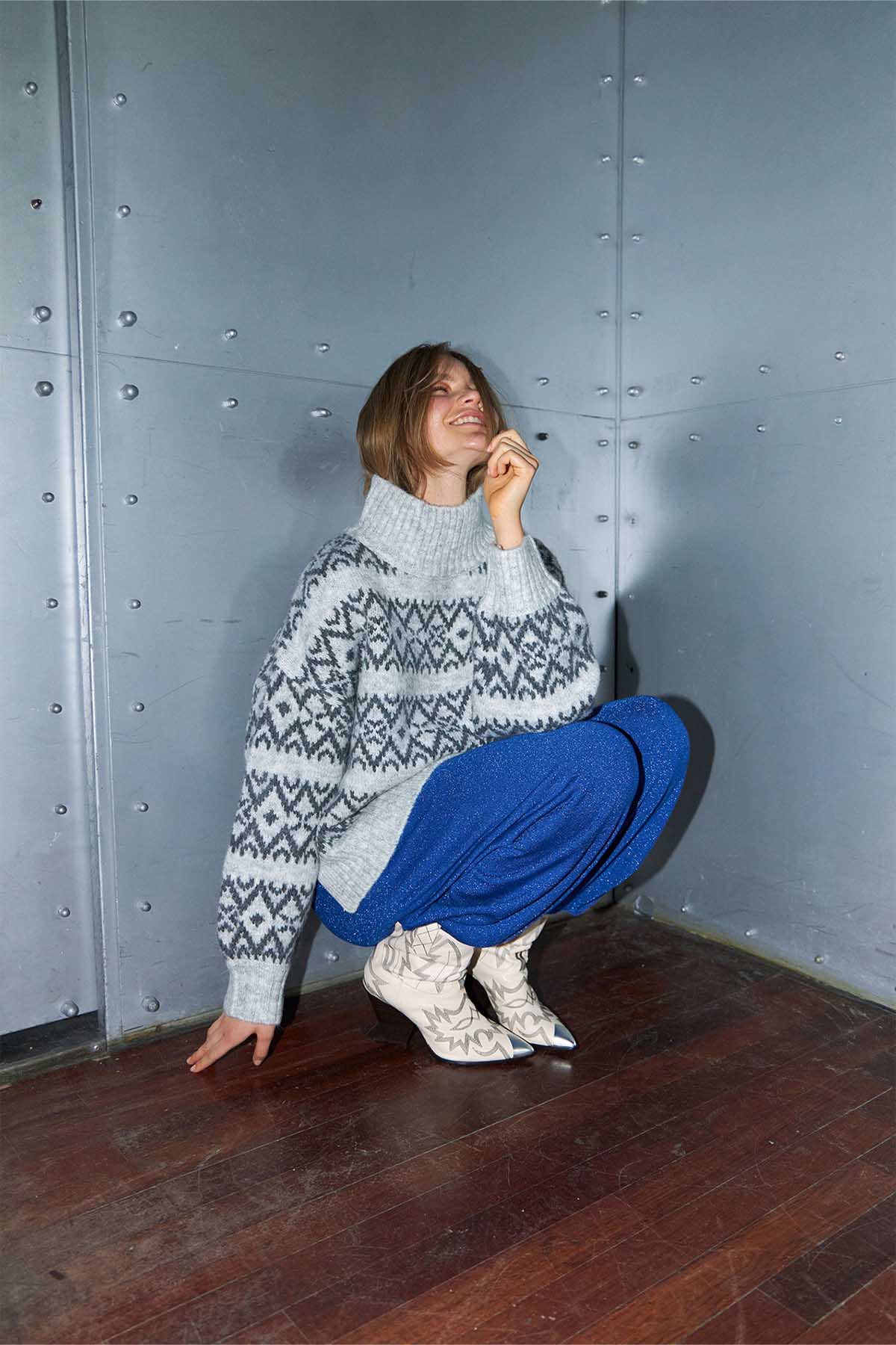 Pullover Mille Knit Light Grey Pullover Lollys Laundry