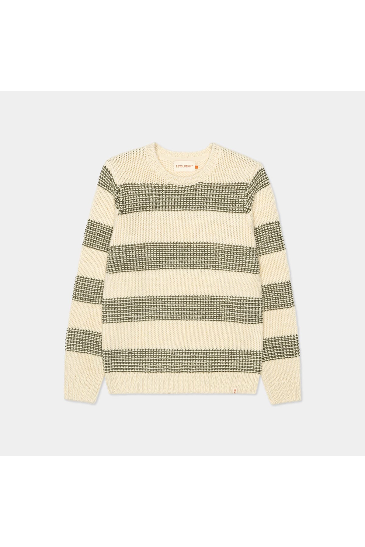 Pullover Strick mit Streifen Offwhite Pullover RVLT Revolution