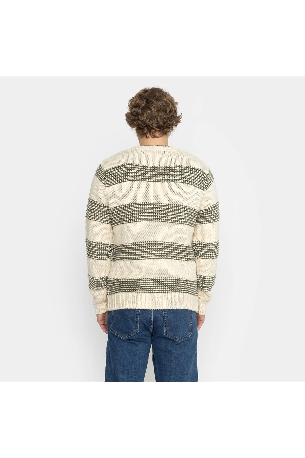 Pullover Strick mit Streifen Offwhite Pullover RVLT Revolution