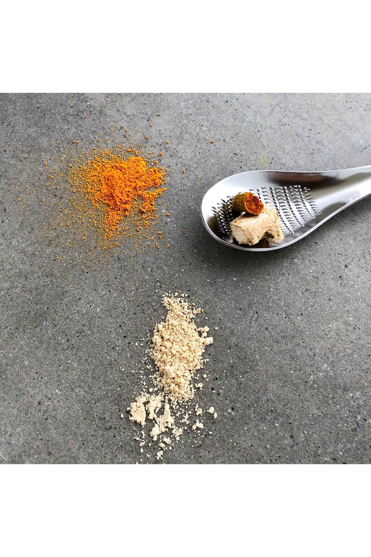 RIVSALT Ginger & Turmeric - Edelstahl-Reibelöffel incl. Ingwer & Kurkuma Food RIVSALT