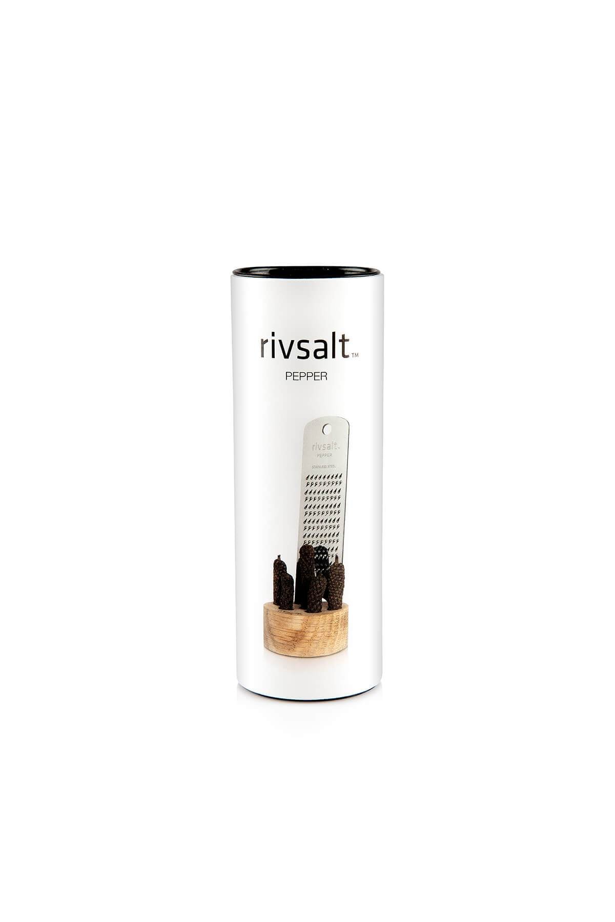 RIVSALT PEPPER - Edelstahl-Reibe/Holzstand incl. Pfefferstangen Food RIVSALT