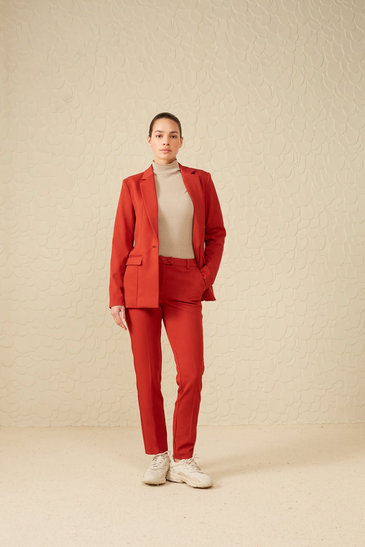 Roter Twill Blazer Ochre Red Blazer YAYA