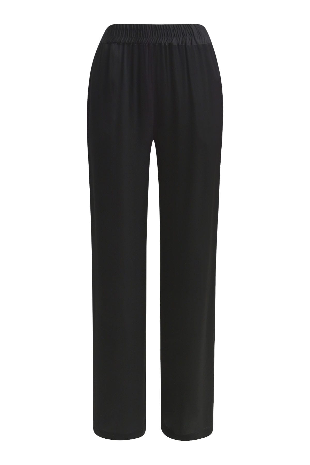 Schwarze Hose mit elastischem Bund und weitem Bein black Hosen Milano