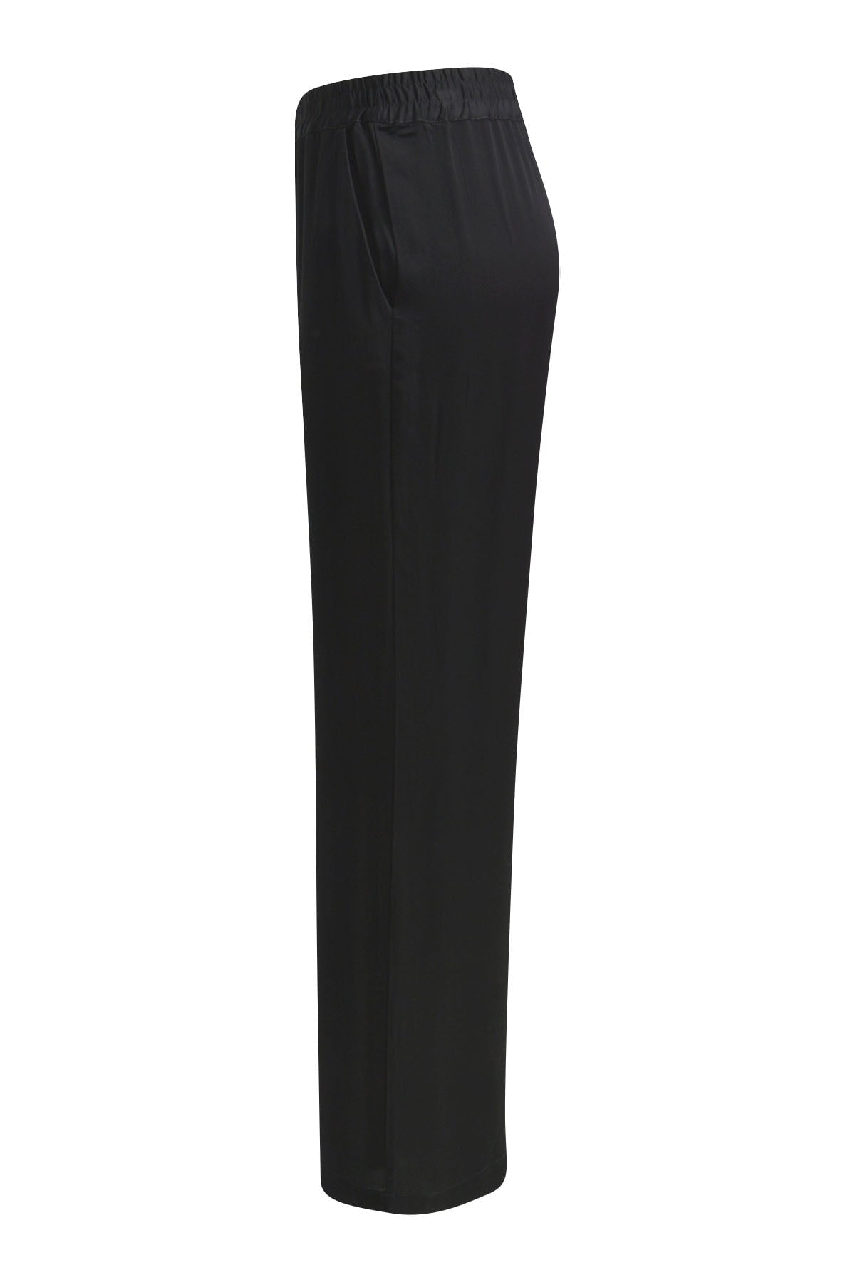 Schwarze Hose mit elastischem Bund und weitem Bein black Hosen Milano