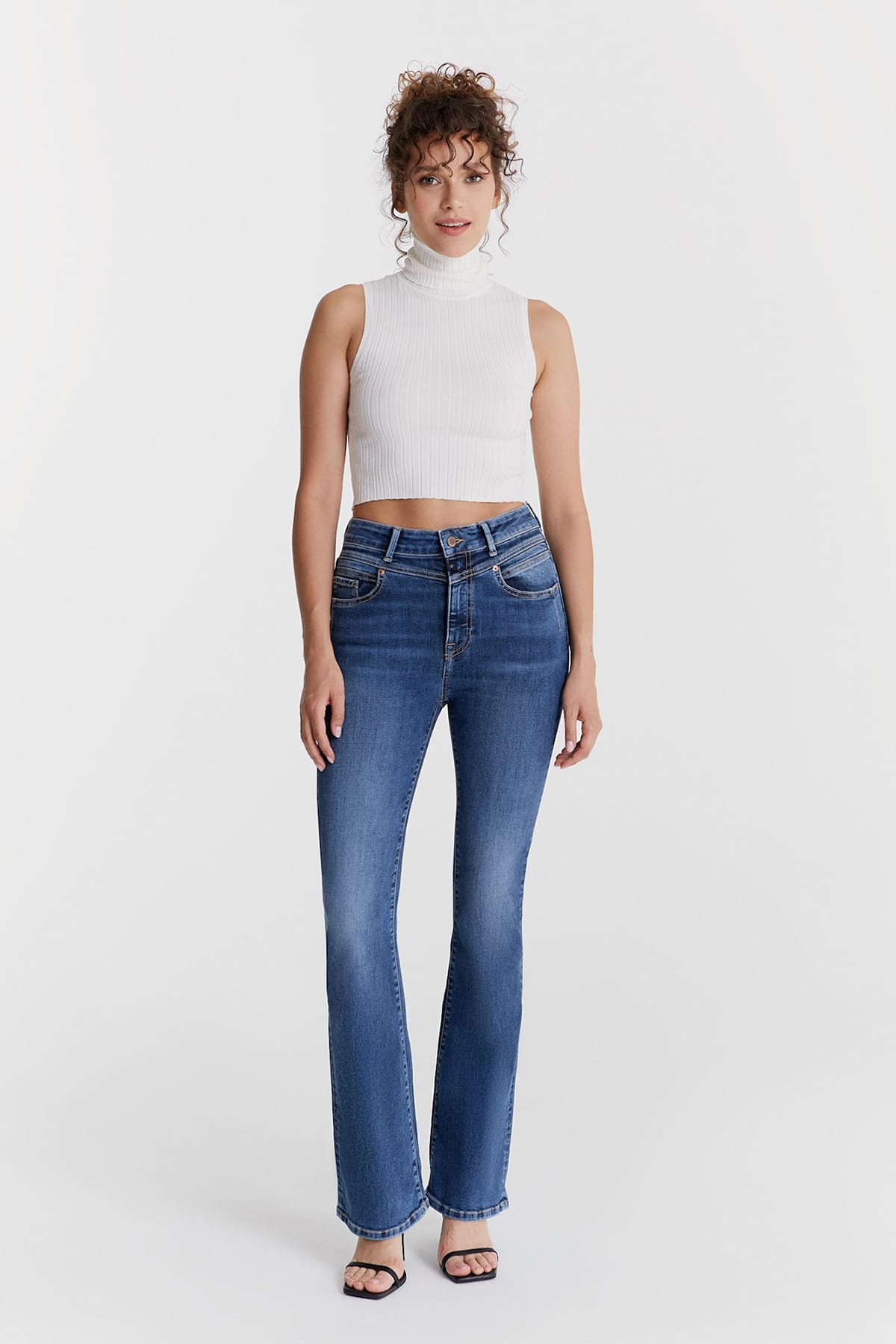 Ultra High Waist Flare Jeans Matilda - Sapphire Blue Jeans C.O.J - Cup of Joe Denim 