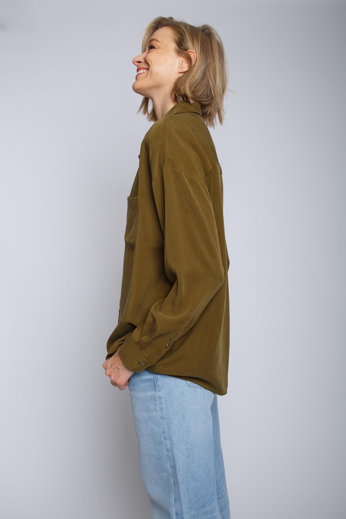 Bluse Damenbluse khaki Bluse Emily van den Bergh 