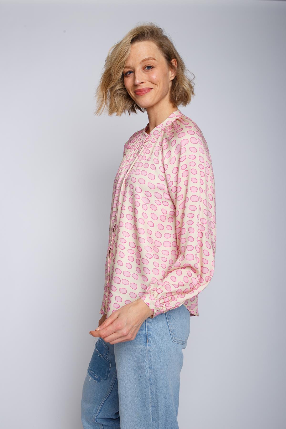 Bluse Damenbluse pink sand Bluse Emily van den Bergh 