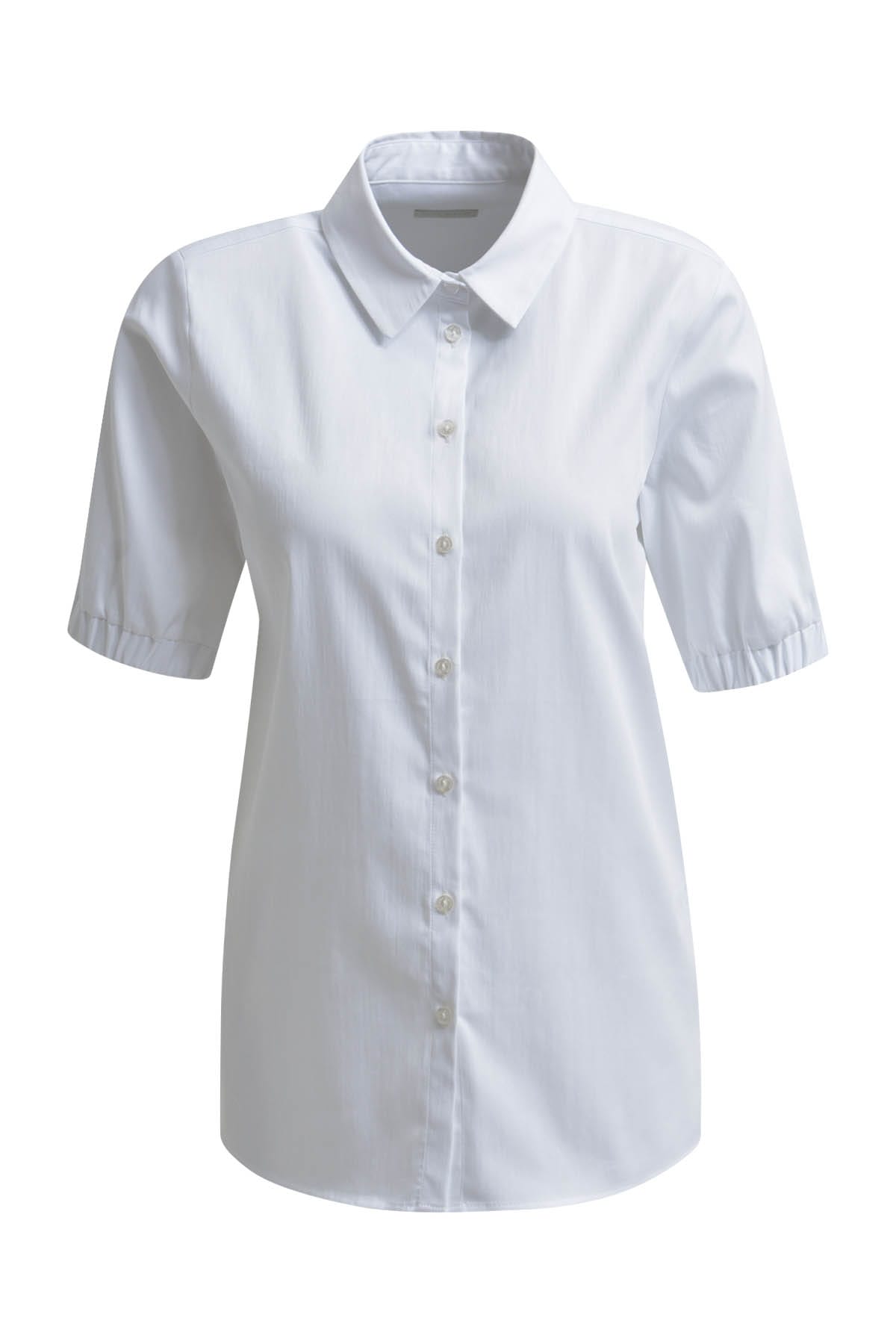 Bluse w collar and placket and 1/2 sleeves white Bluse Milano 