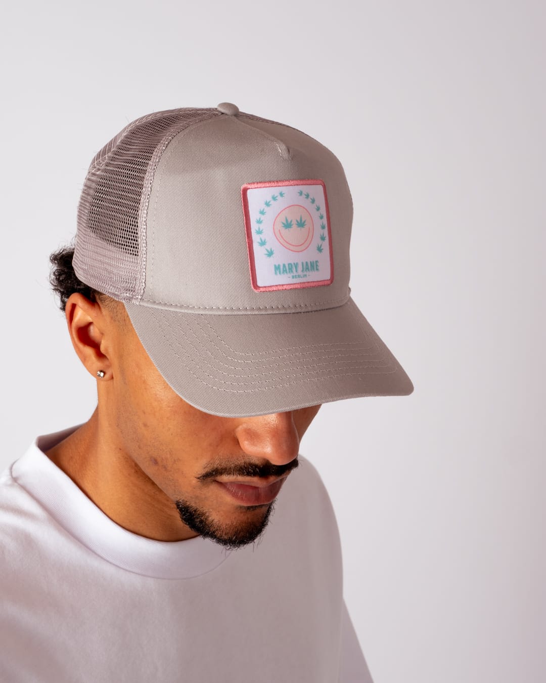 Cappie Trucker Cap “MARY JANE BERLIN” Logo Light Grey Cappie Mary Jane Berlin 