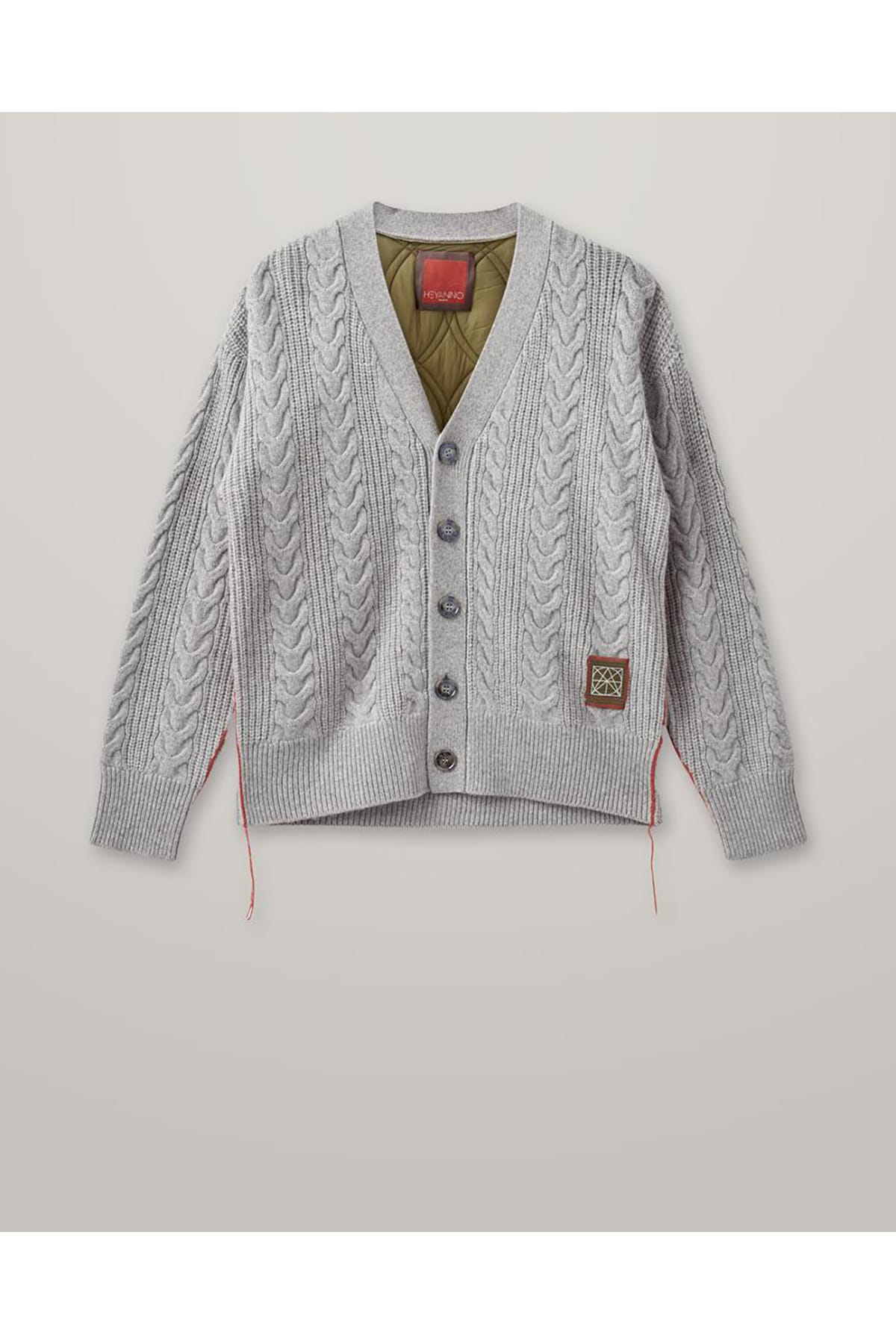 Cardigan MMHRich Quilt Cardigan Grey Melange Cardigan HEYANNO 