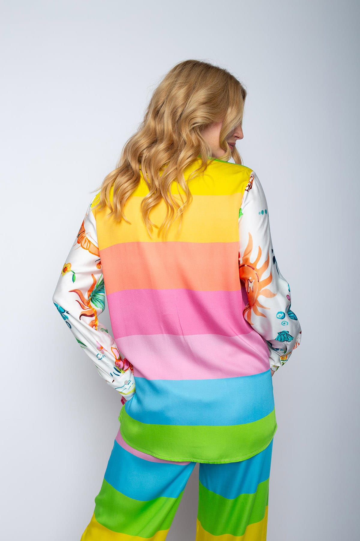 Damenbluse multi beach comice Bluse Emily van den Bergh 