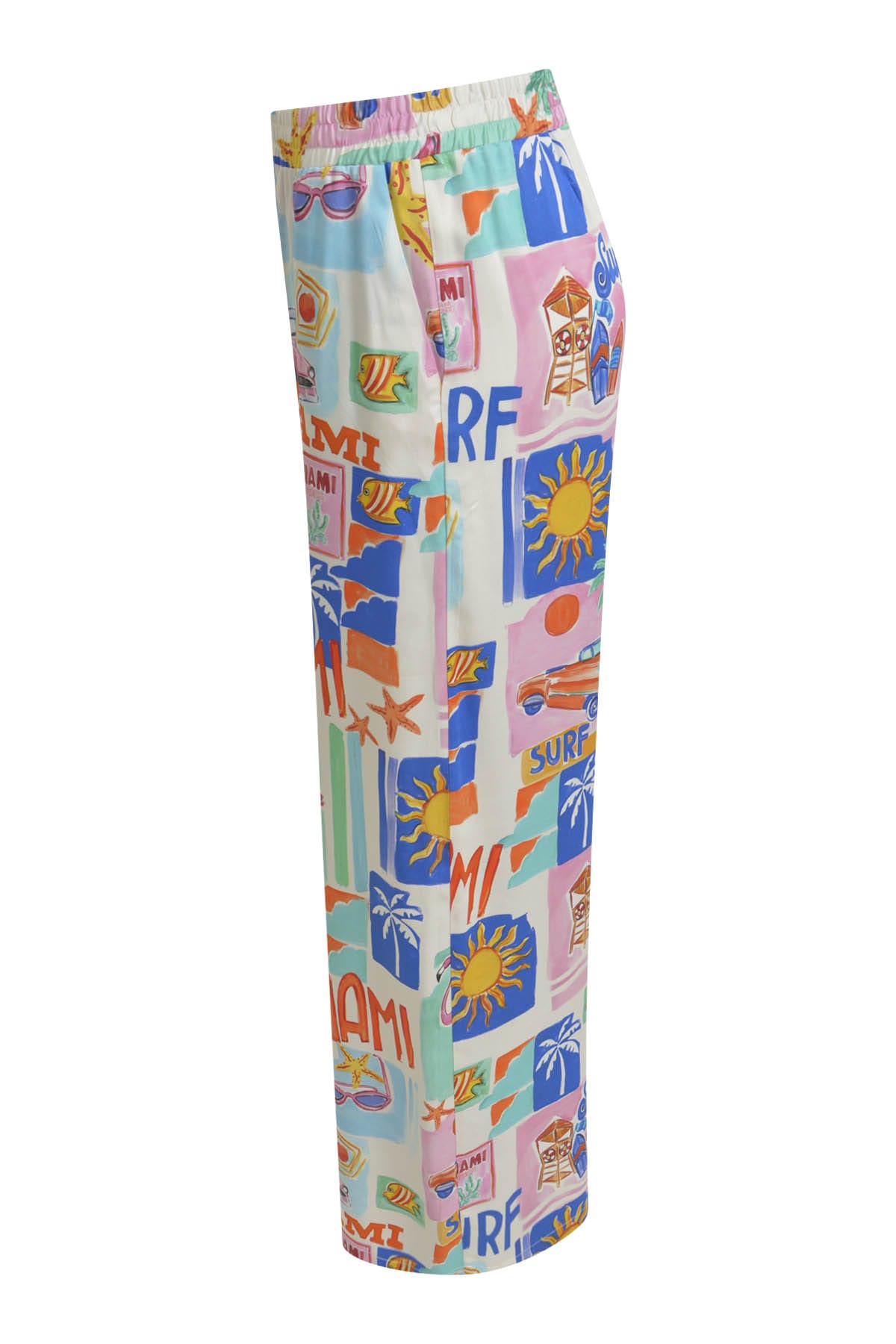 Hose wideleg with elastic waist colorful print Hose Milano 