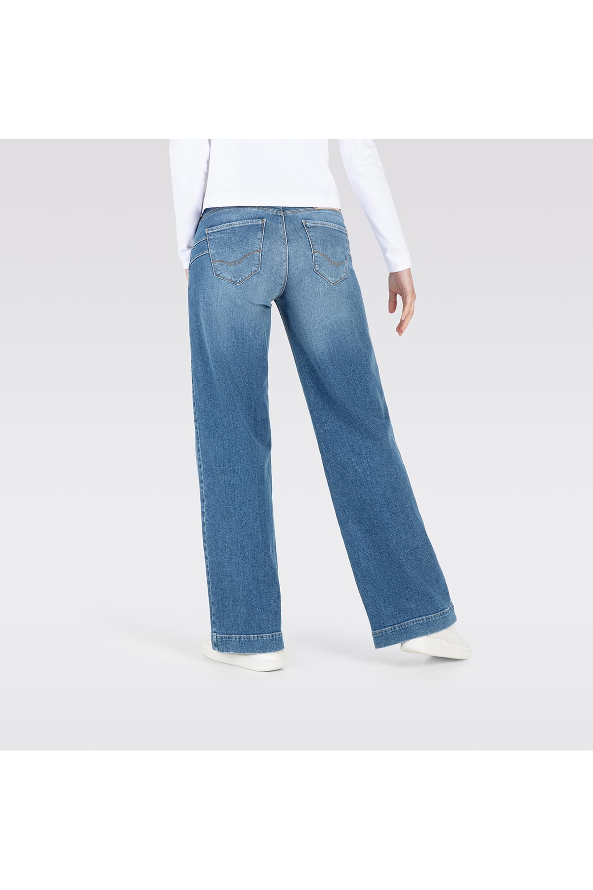 Jeans Palazzo Mid blue repaired wash Jeans MAC 