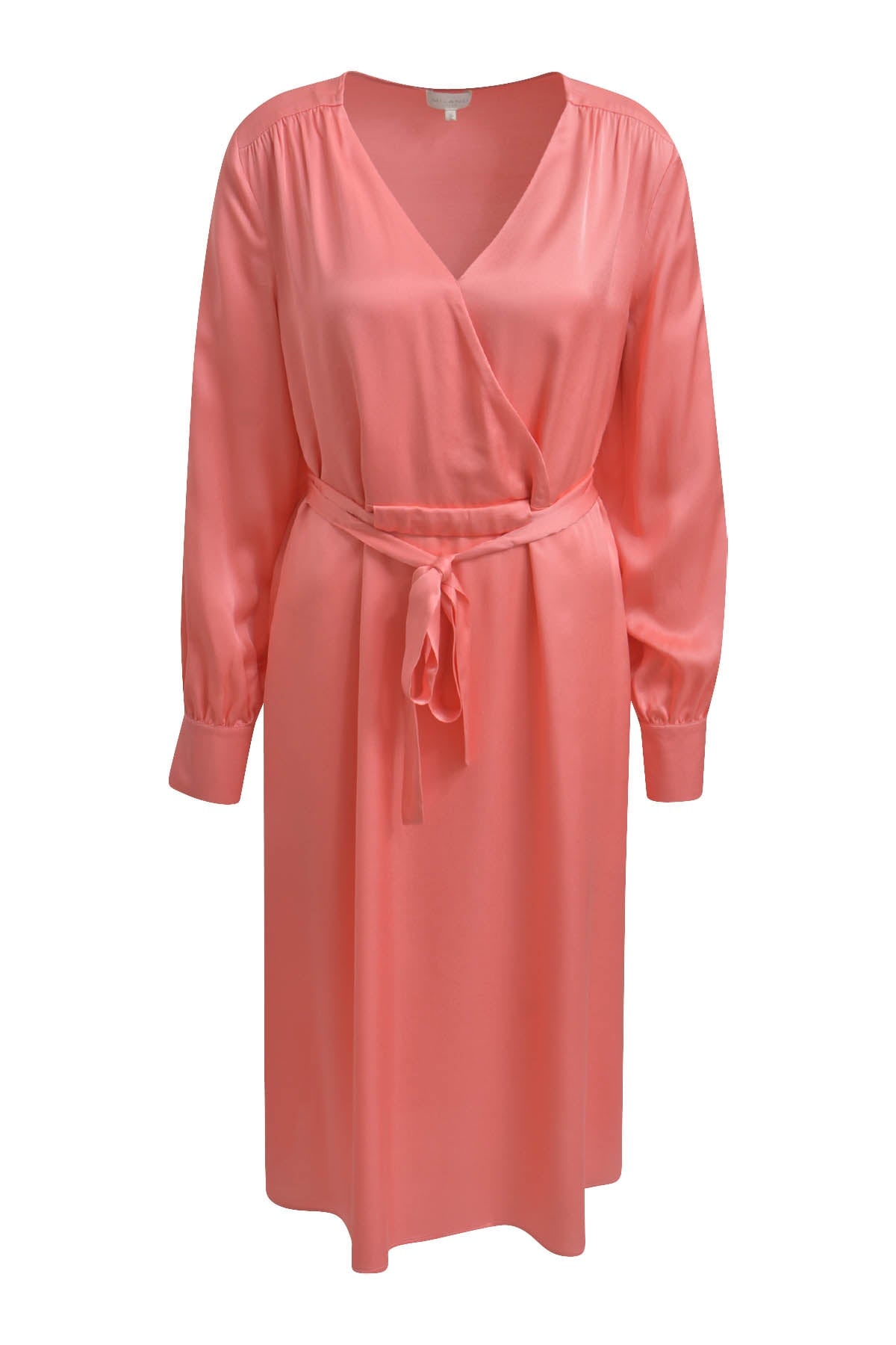 Kleid Midikleid mit Wickeloptik und Bindegürtel Flamingo Kleid Milano 