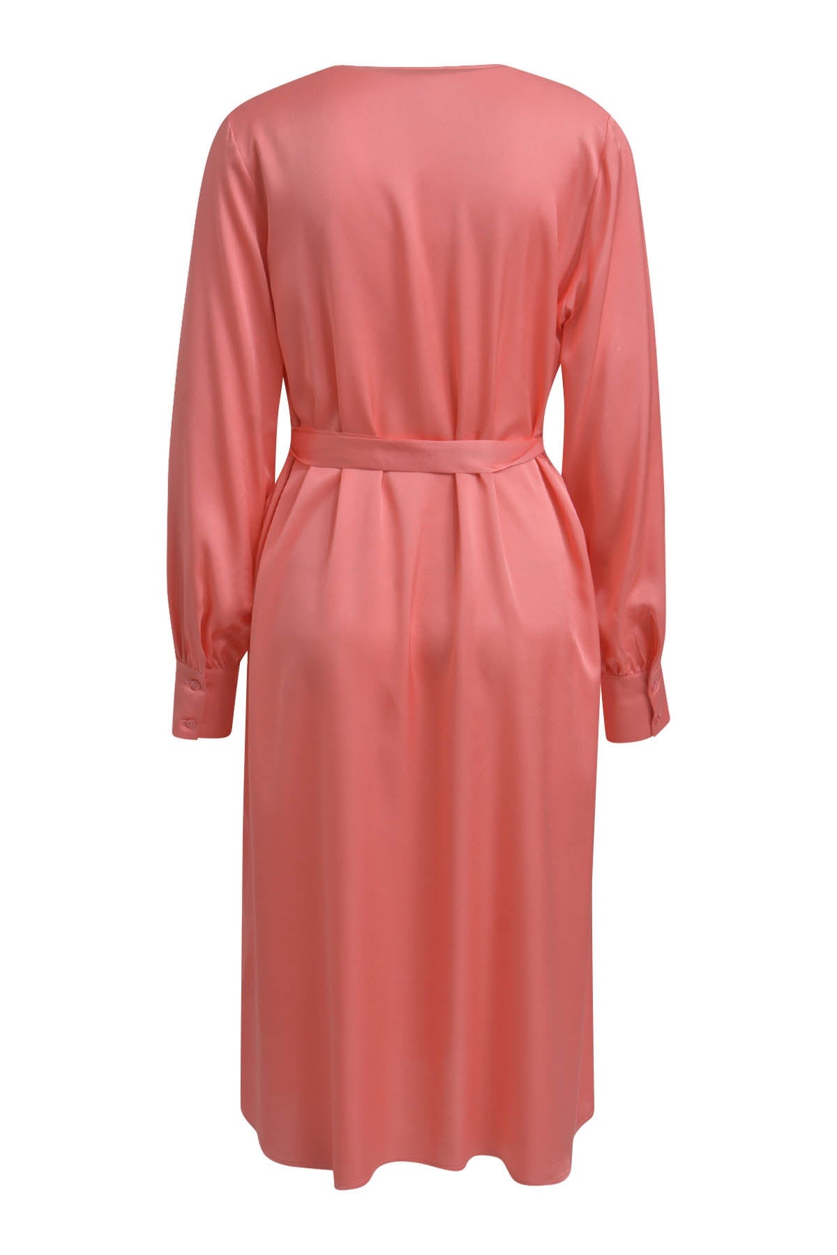 Kleid Midikleid mit Wickeloptik und Bindegürtel Flamingo Kleid Milano 